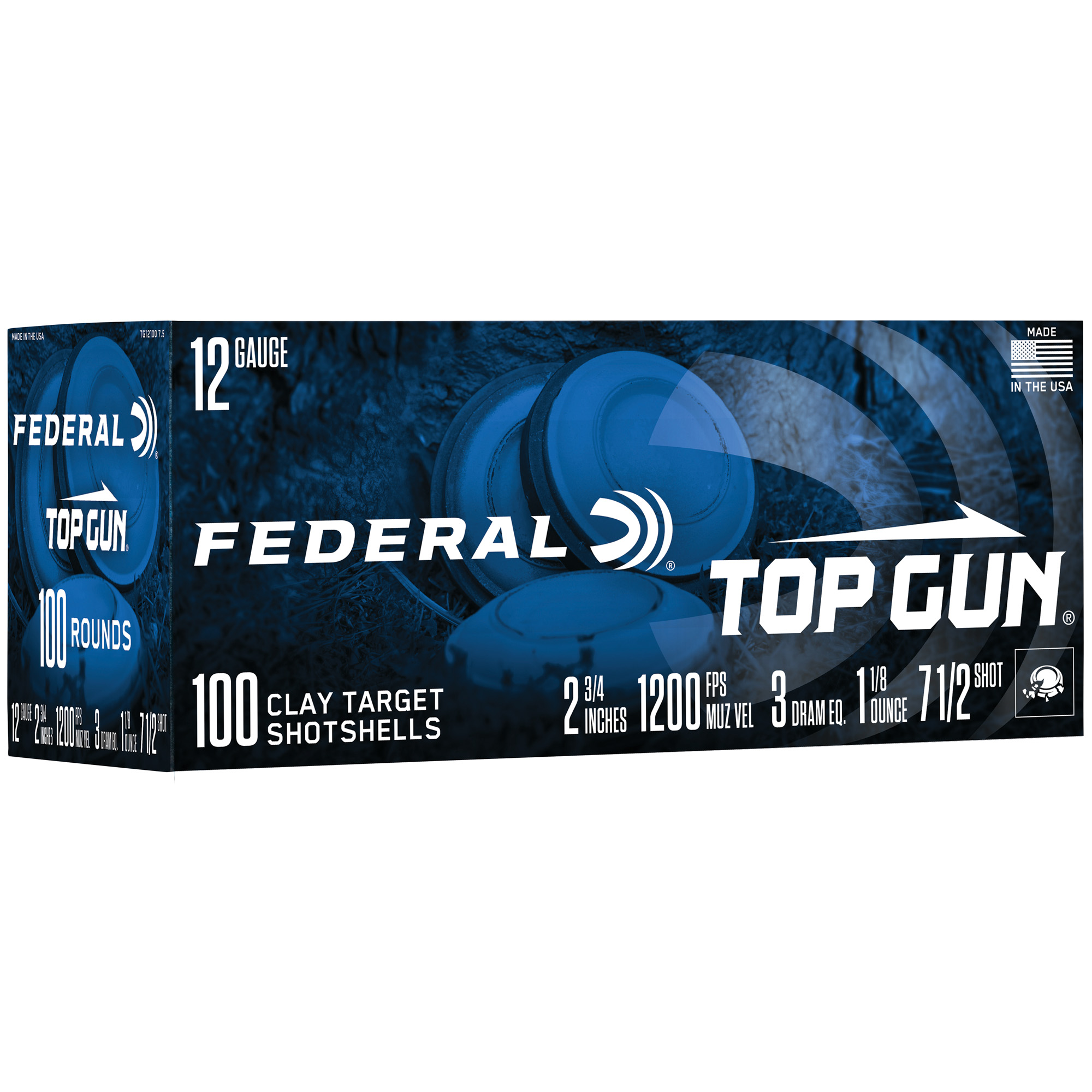 Federal Top Gun 12ga 2.75" #7.5 100/200 Partition