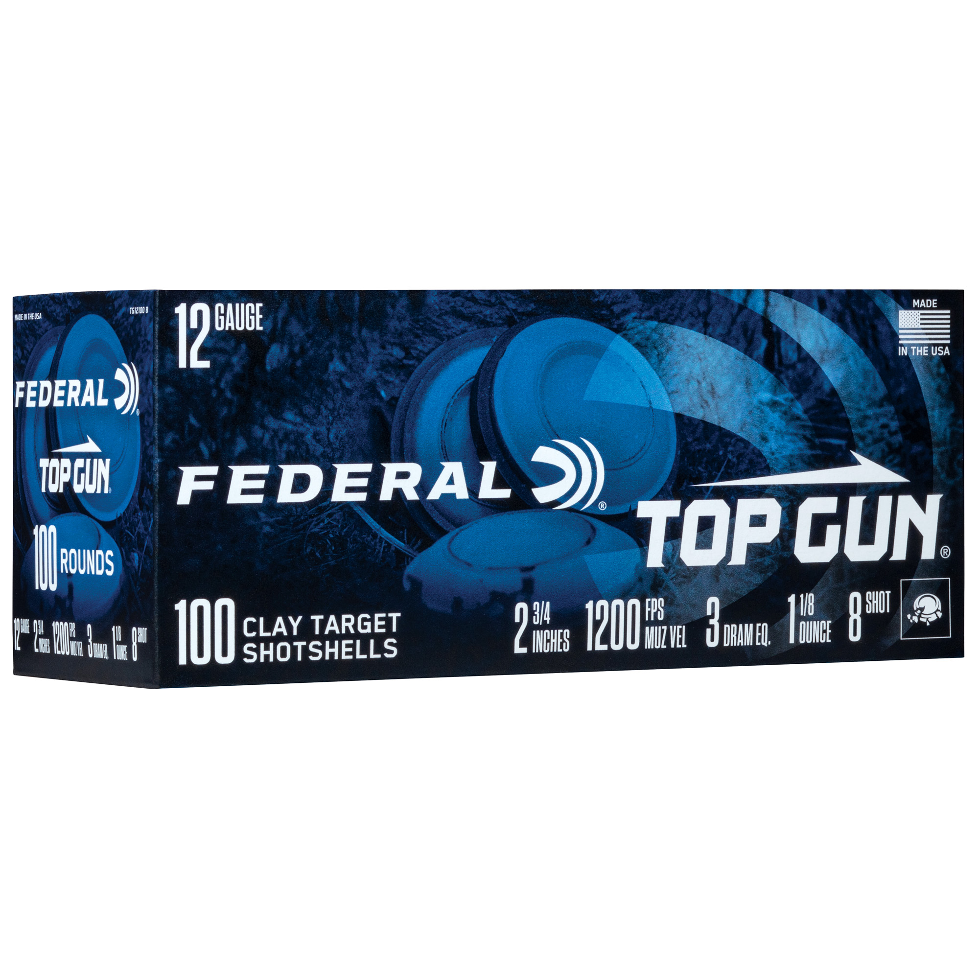 Federal Top Gun 12ga 2.75" #8 100/200 Partition