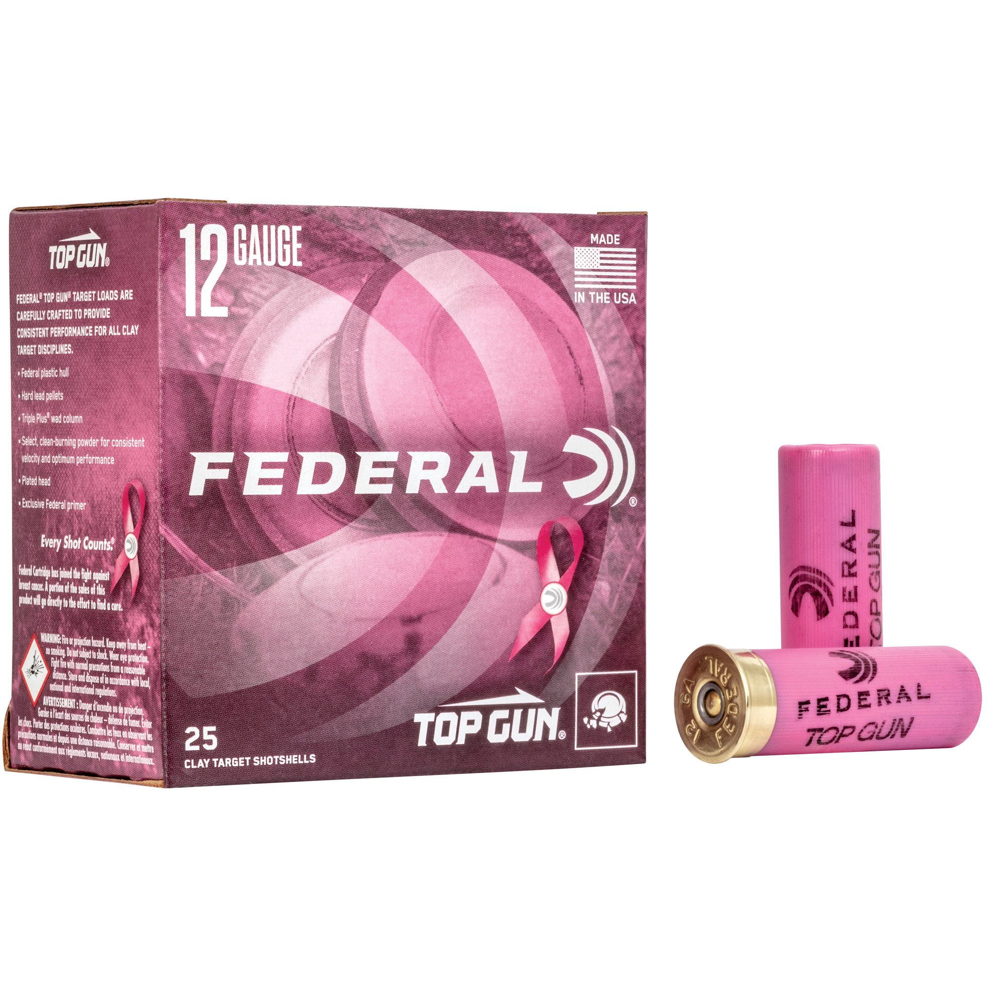 Federal Top Gun 12ga 2.75" #8 Pnk 25/250 Partition
