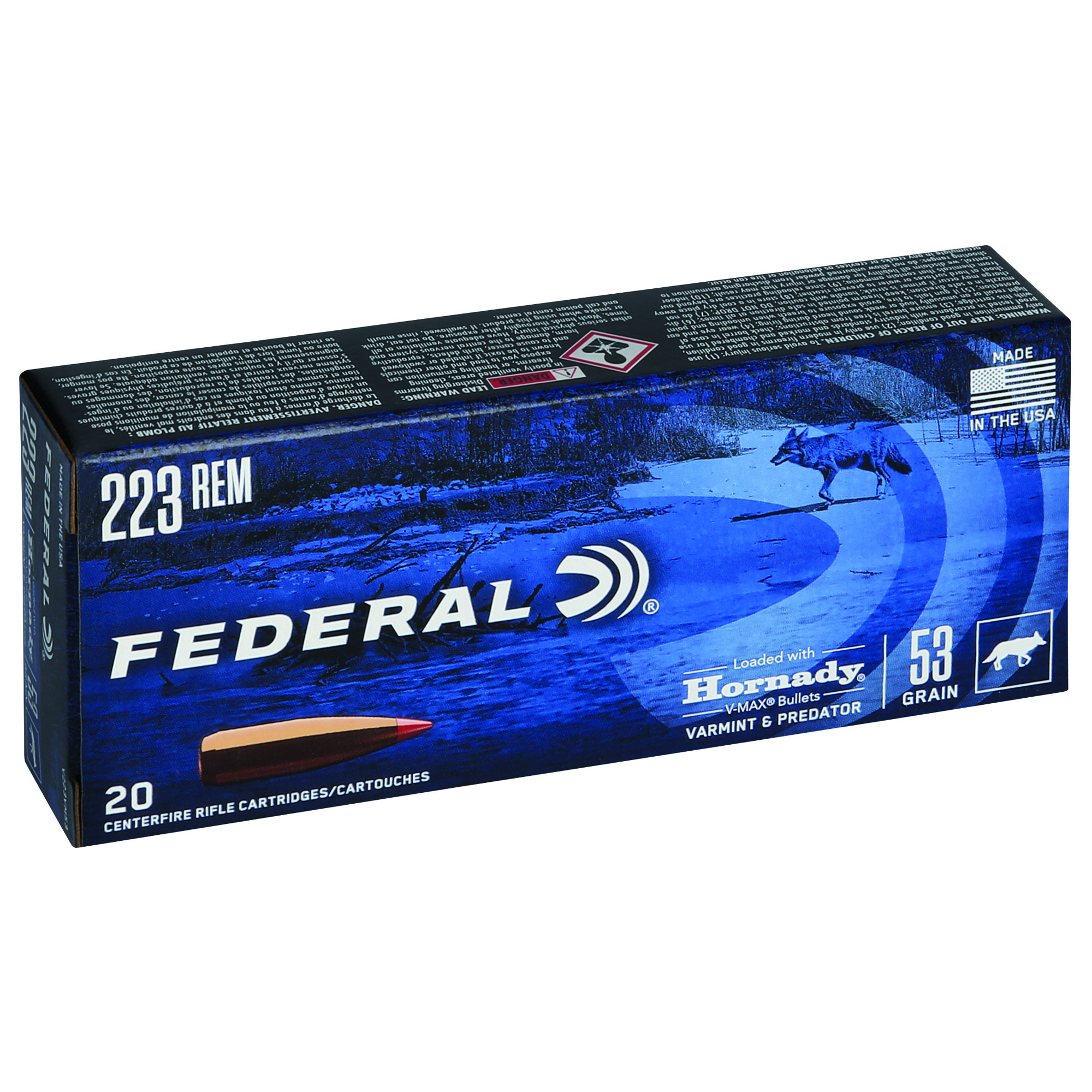 Federal V&p 223REM 53GR Hrndy V-Max 20/2