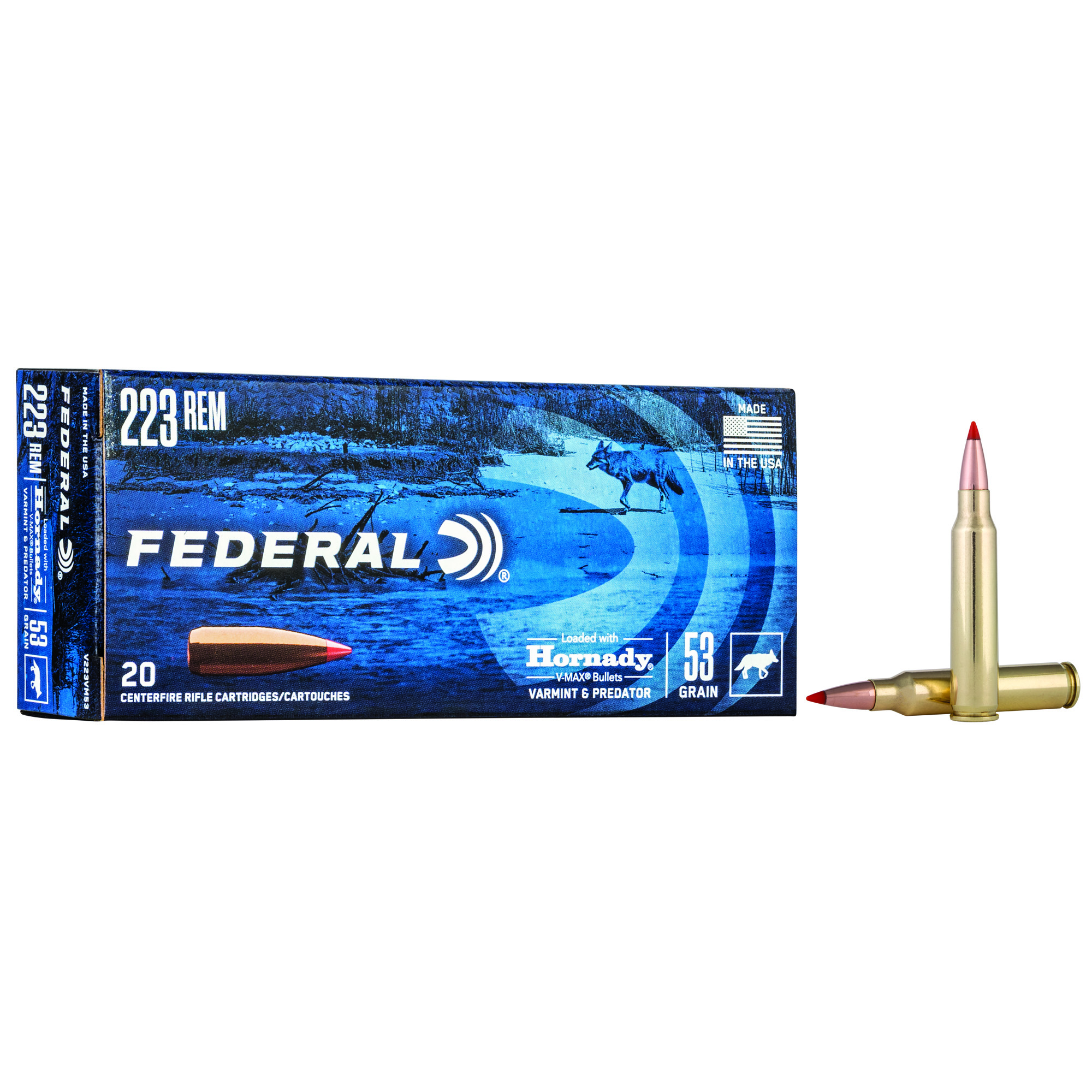 Federal V&p 223REM 53GR Hrndy V-Max 20/2 Federal V&p 223REM 53GR Hrndy V-Max 20/2