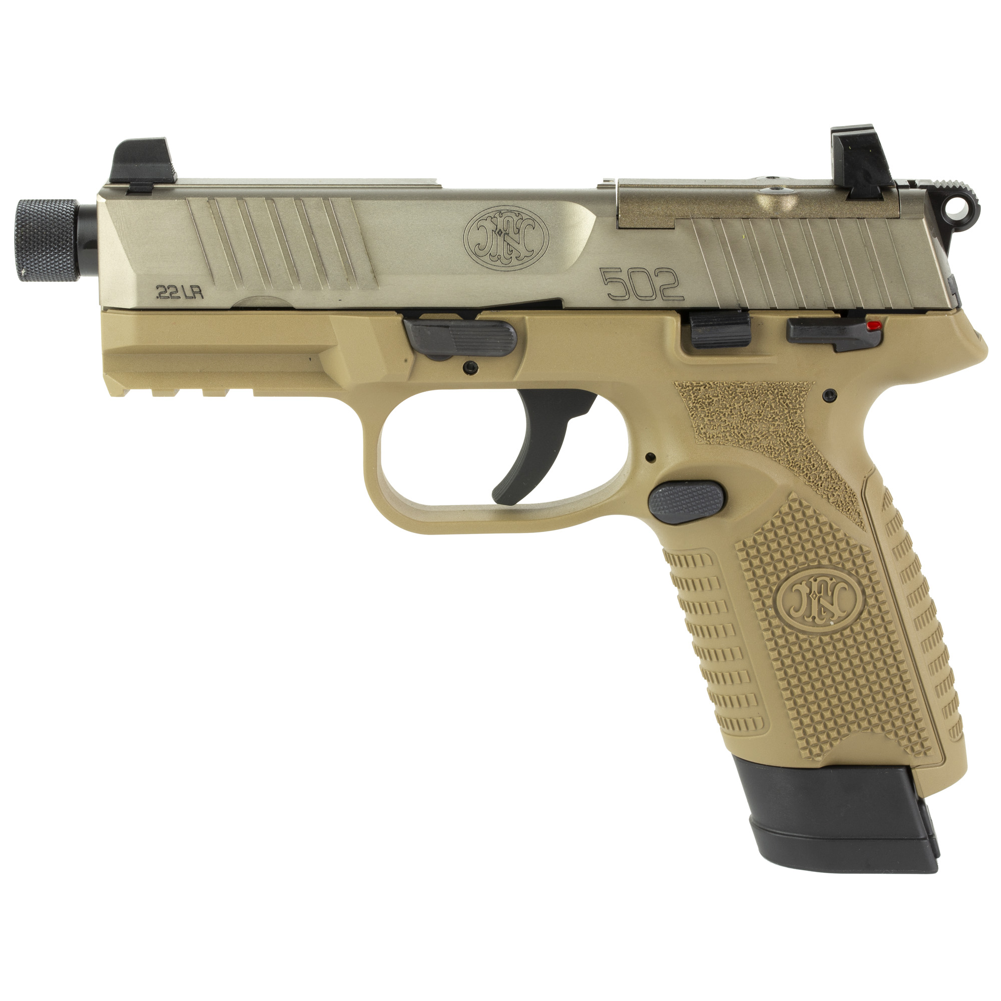 FN 502 Tact 22LR FDE 15+1 Tb Semi-Auto Pistol