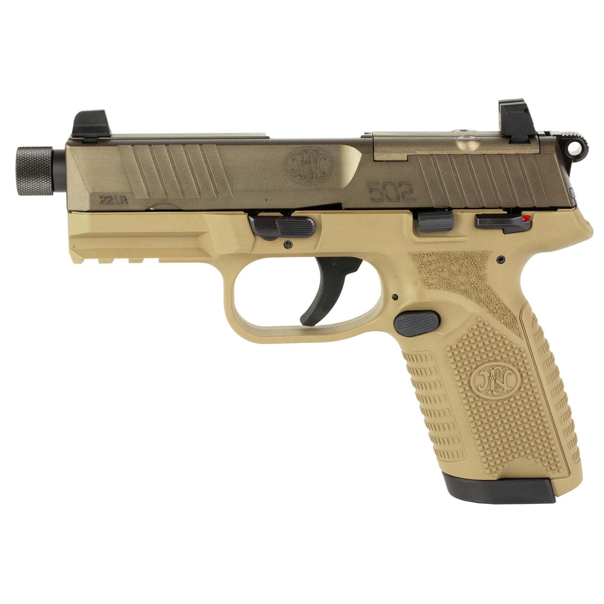 FN 502 Tact 22LR FDE 10+1 Tb Semi-Auto Pistol