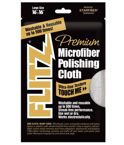 Flitz International Ltd Flitz Microfiber Polishing Cloths - Thick 'n Thirsty 16" X 16" Grey - Single Bag