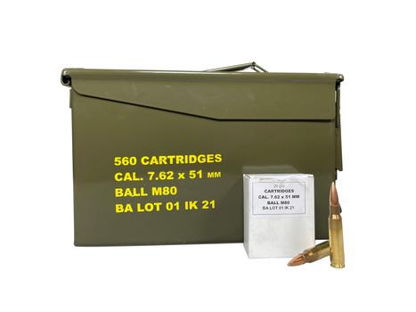 Global Ordnance Global Igman M80 Rifle Ammunition 7.62X51 NATO 147gr FMJ 2735 fps 560/ct
