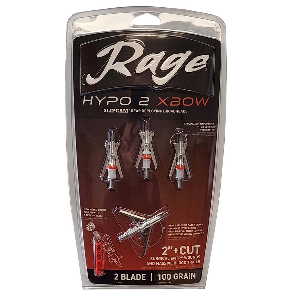 Feradyne Outdoors Rage Hypo 2 Crossbow Broadheads 100 gr 2" 4/ct