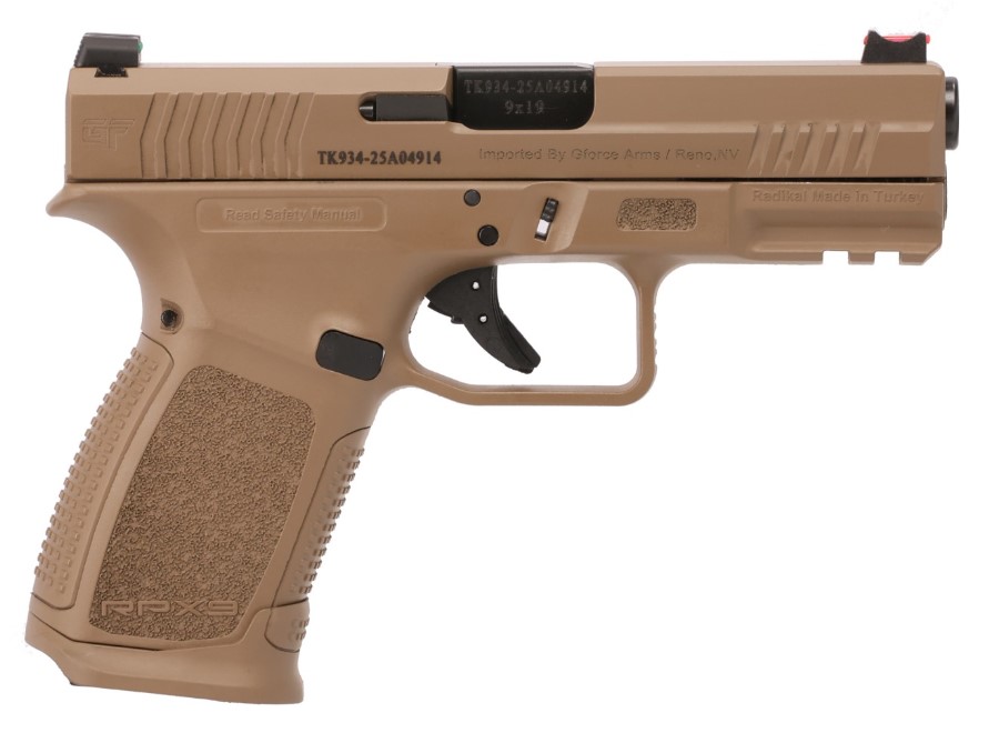 Gforce Arms Gforce Rpx3c9 9mm 4" FDE Full 15+1 Semi-Auto Pistol