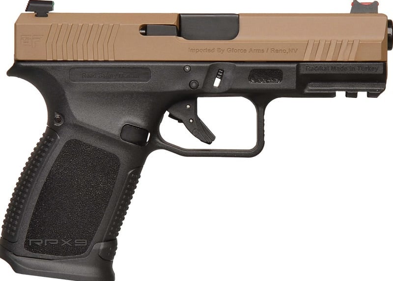 Gforce Arms Gforce Rpx3c9 9mm 4" FDE Slide 15+1 Semi-Auto Pistol
