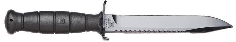Glock Inc. Glock Field Knife/Saw Back 6-1/2" Clip Point Blade Black Pkg'd