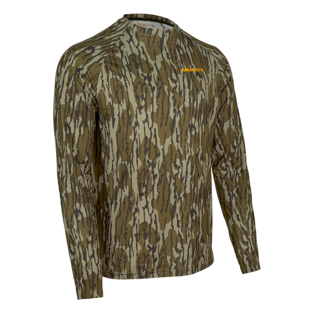 Gsm Muddy Base Layer Crew Long Sleeve Shirt Mossy Oak Bottomland S