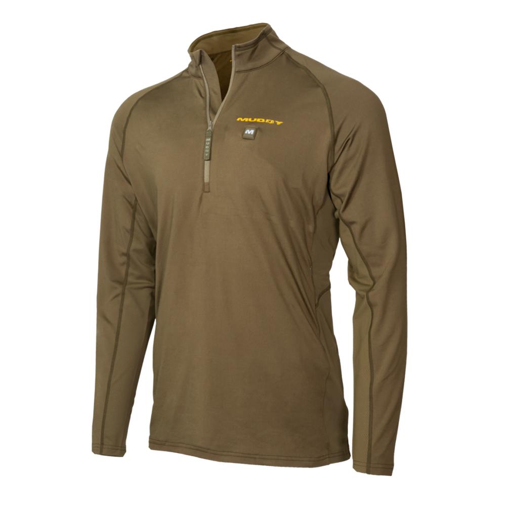Gsm Muddy Nucleus Heated Quarter Zip Long Sleeve Shirt Brown Clay L