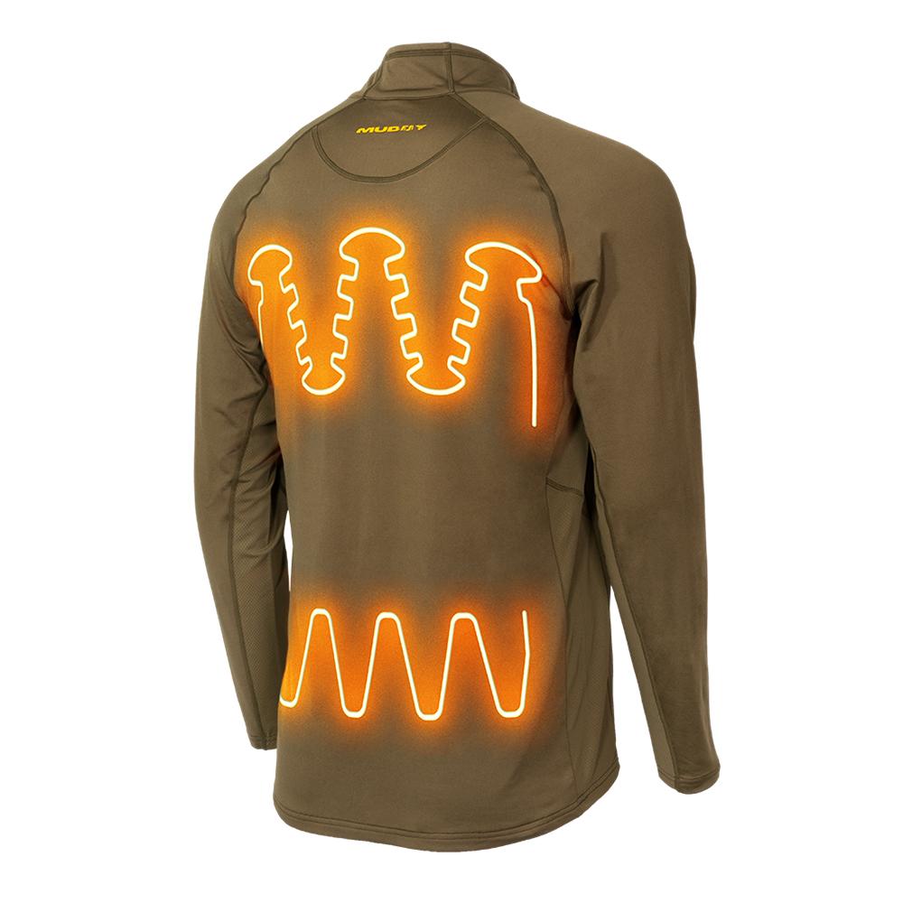 Muddy Nucleus Heated Quarter Zip Long Sleeve Shirt Brown Clay L Muddy Nucleus Heated Quarter Zip Long Sleeve Shirt Brown Clay L