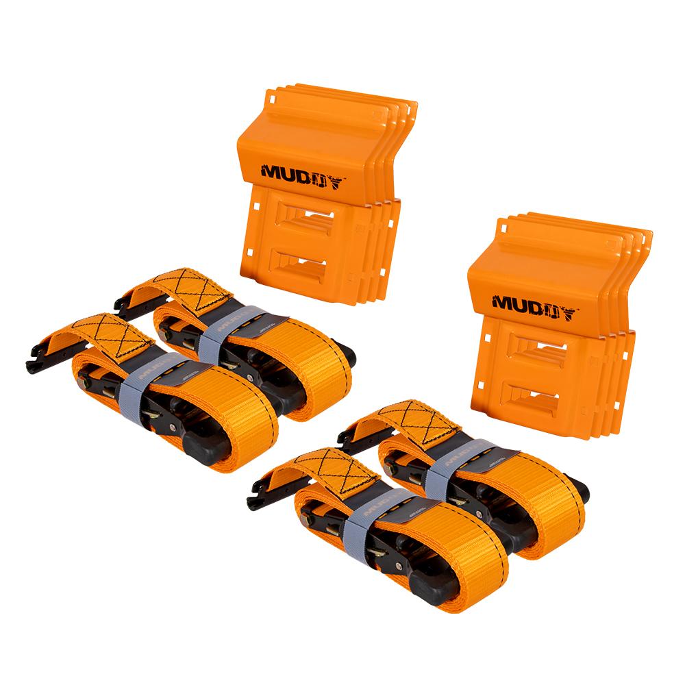 Gsm Muddy UTV Wheel Chock Tie-Down Kit Orange 4/ct