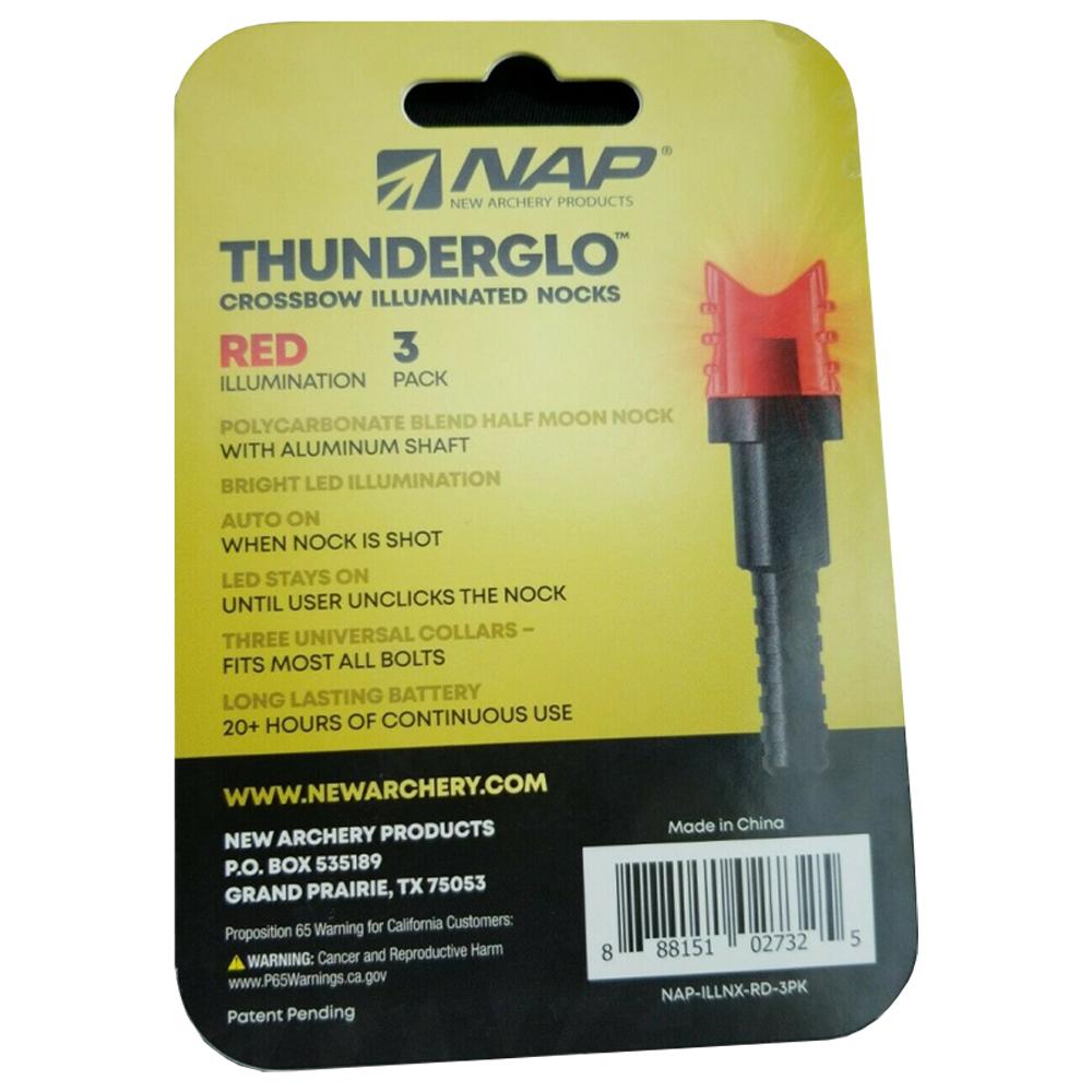 Gsm NAP Illuminated Half Moon nock Xbow - Red - 3-pack