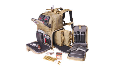 G-Outdoors Inc. G-Outdoors GPS Tactical Range Backpack Holds 3 Handguns Tan