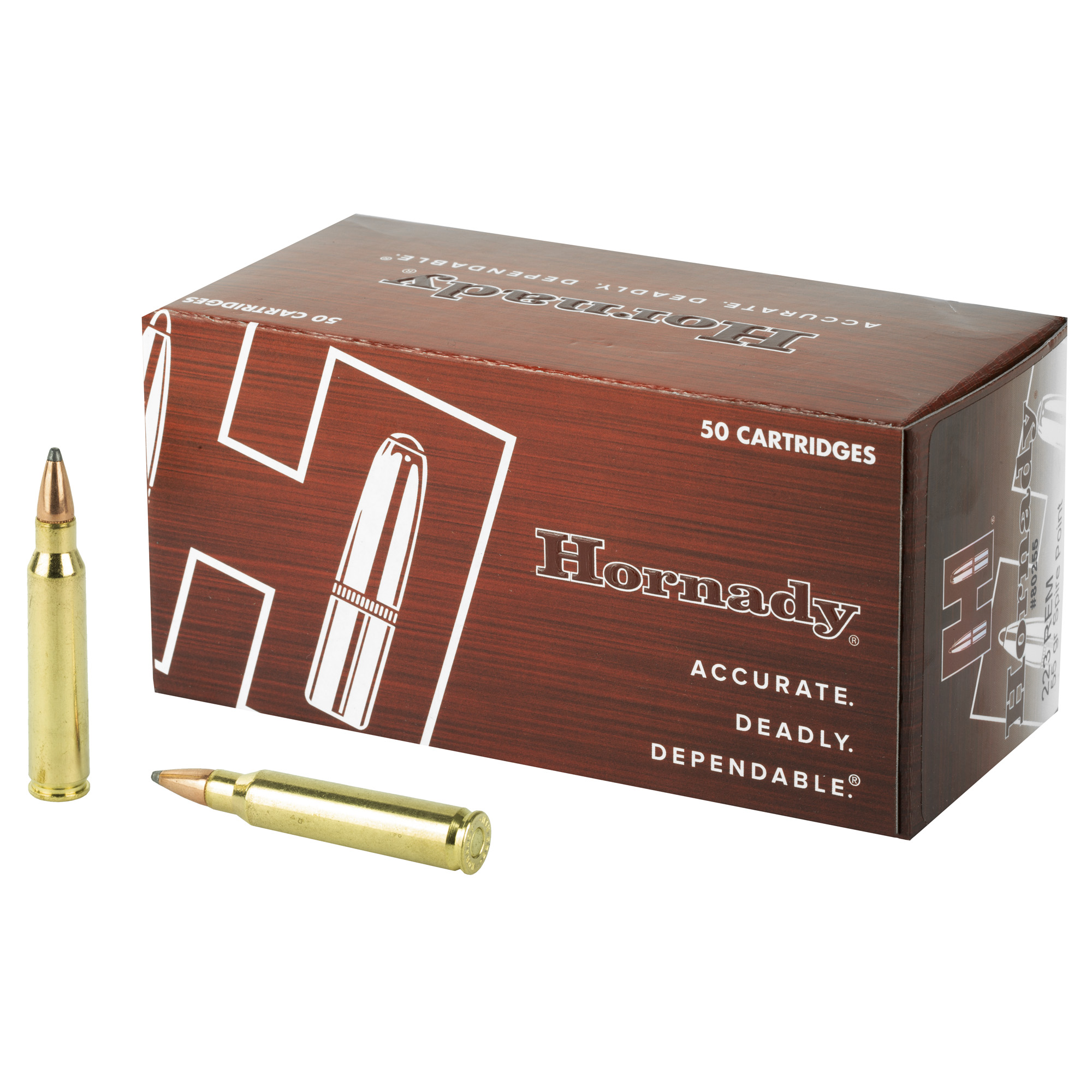 Hornady Custom Rifle Ammunition .223 Rem 55 gr SP 3240 fps 50/ct