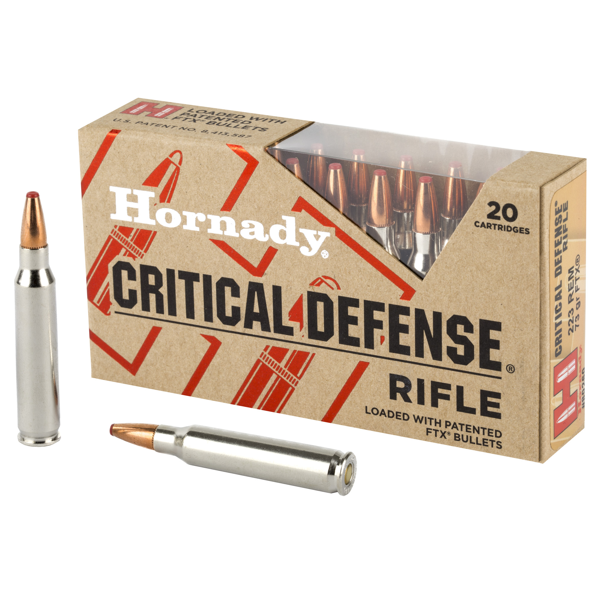 Hornady Critical Defense Rifle Ammunition .223 Rem 73 gr FTX 20/ct