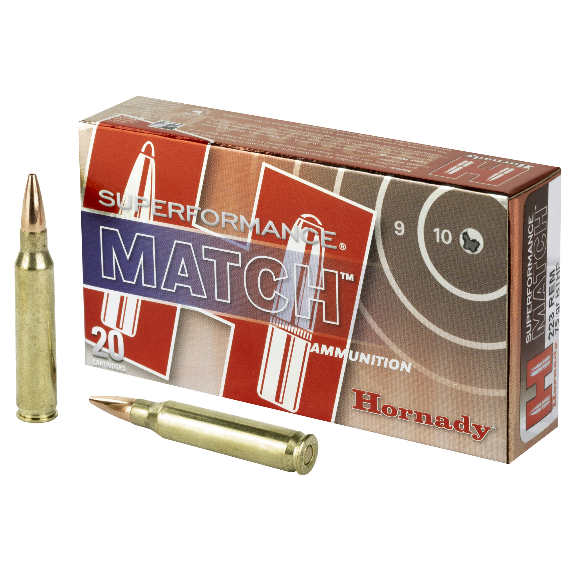 Hornady Sf 223REM 75GR Bthp Mtc 20/200 Boat Tail Hollow Point