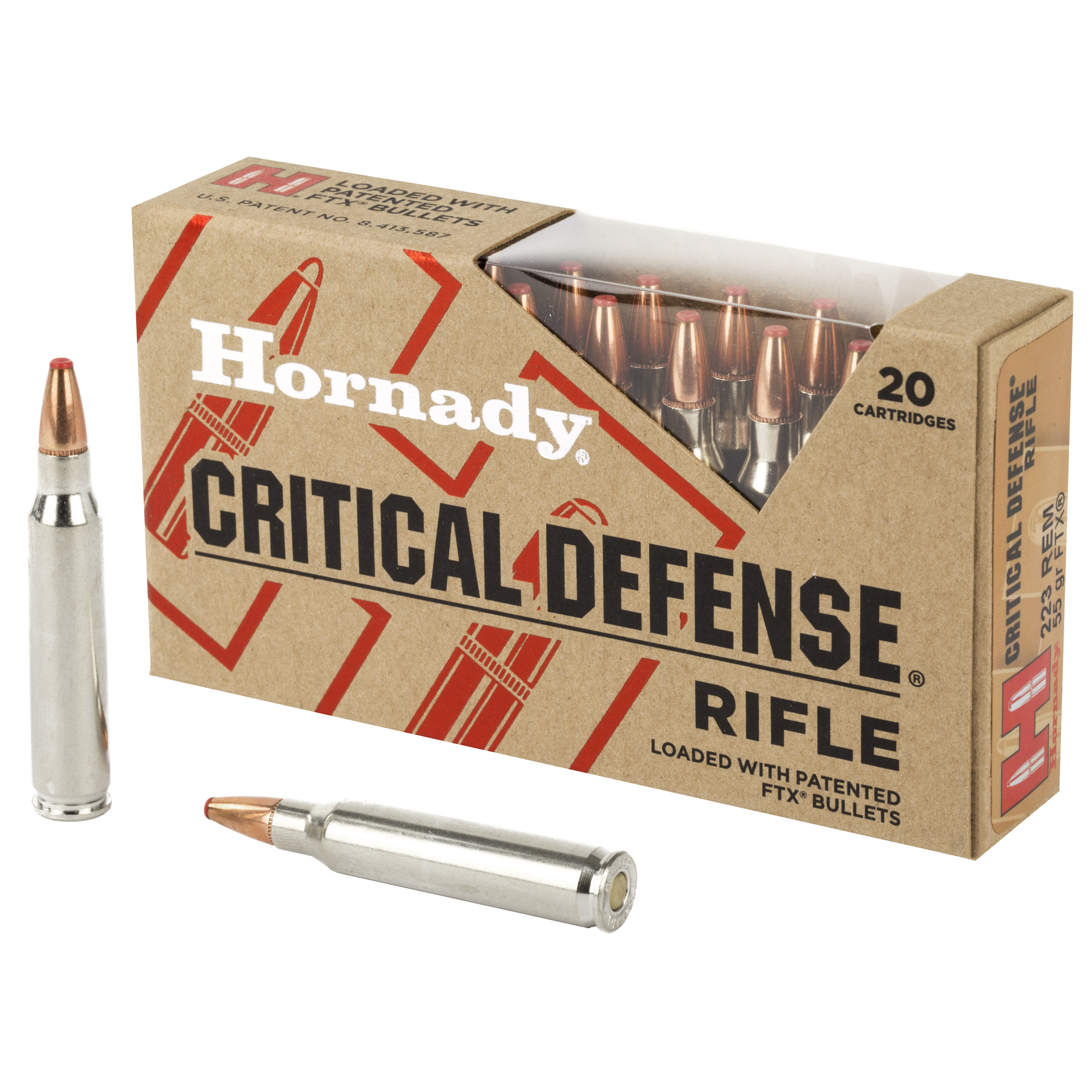 Hornady Critical Defense Rifle Ammunition .223 Rem 55 gr FTX 20/ct