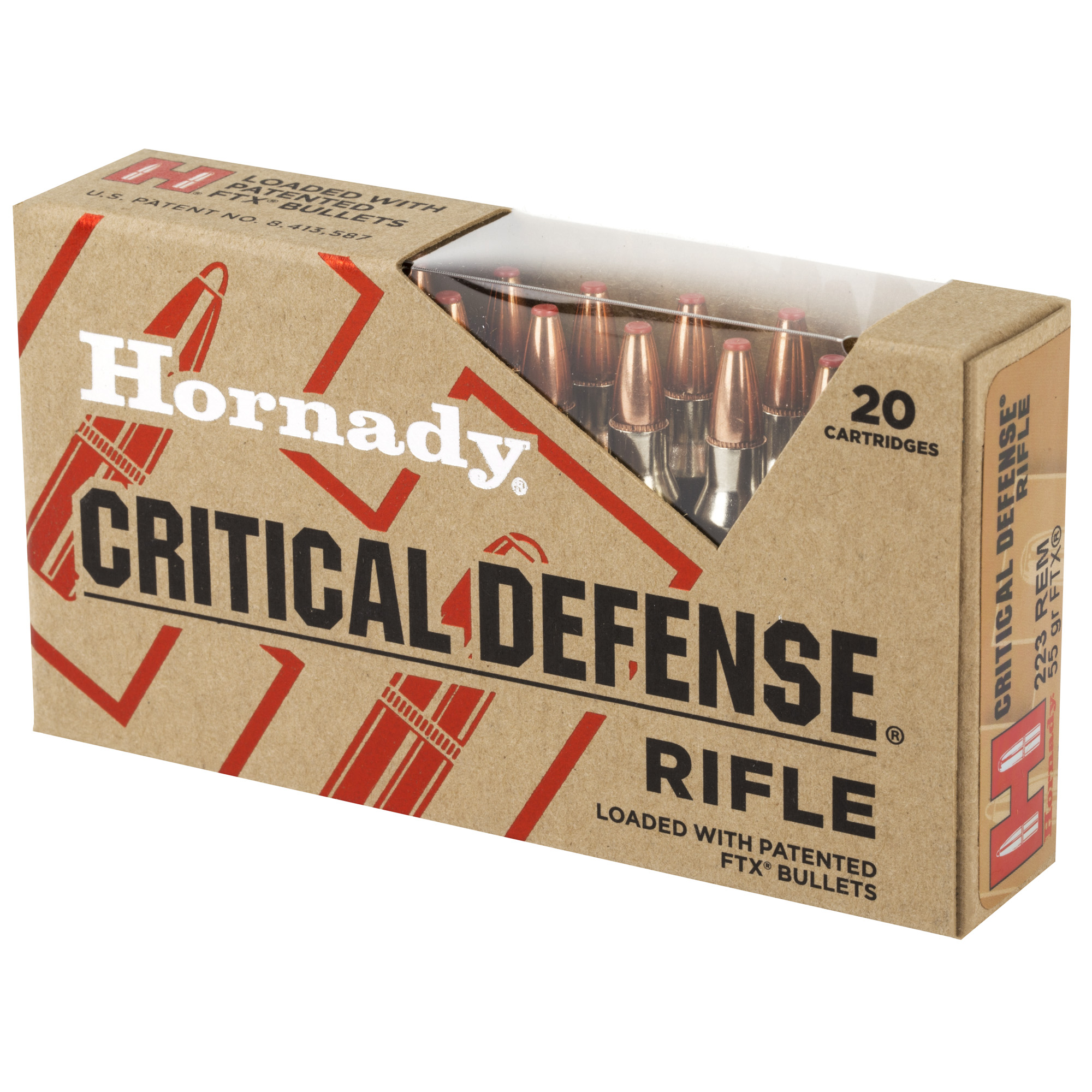 Hornady Critical Defense Rifle Ammunition .223 Rem 55 gr FTX 20/ct Hornady Critical Defense Rifle Ammunition .223 Rem 55 gr FTX 20/ct
