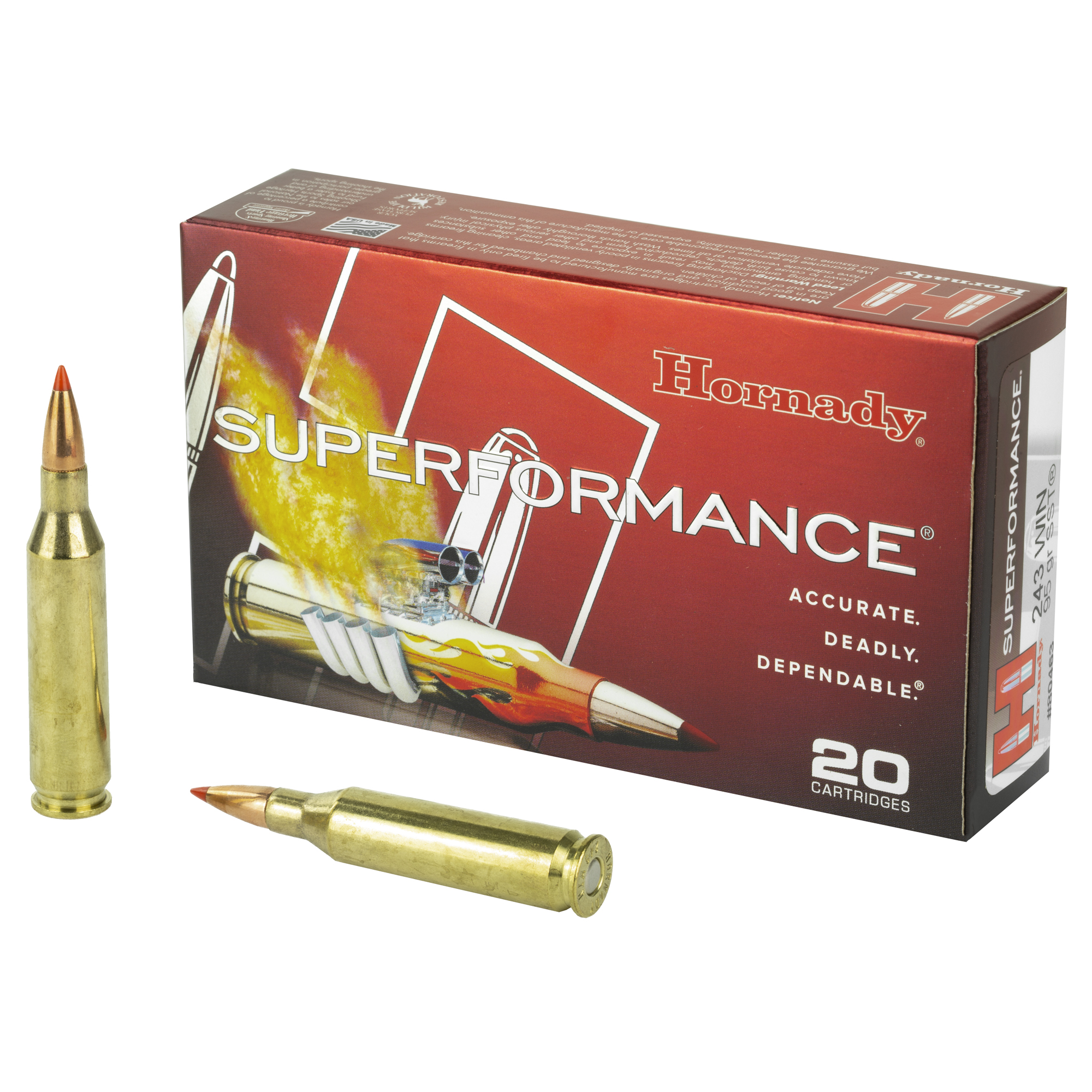 Hornady Superformance Rifle Ammunition .243 Win 95 gr SST 3185 fps 20/ct