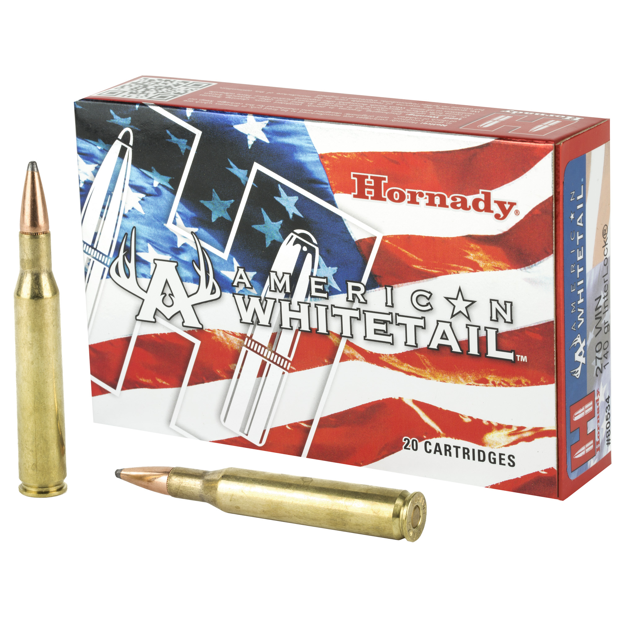 Hornady American Whitetail Rifle Ammunition .270 Win 140 gr SP 2940 fps 20/ct