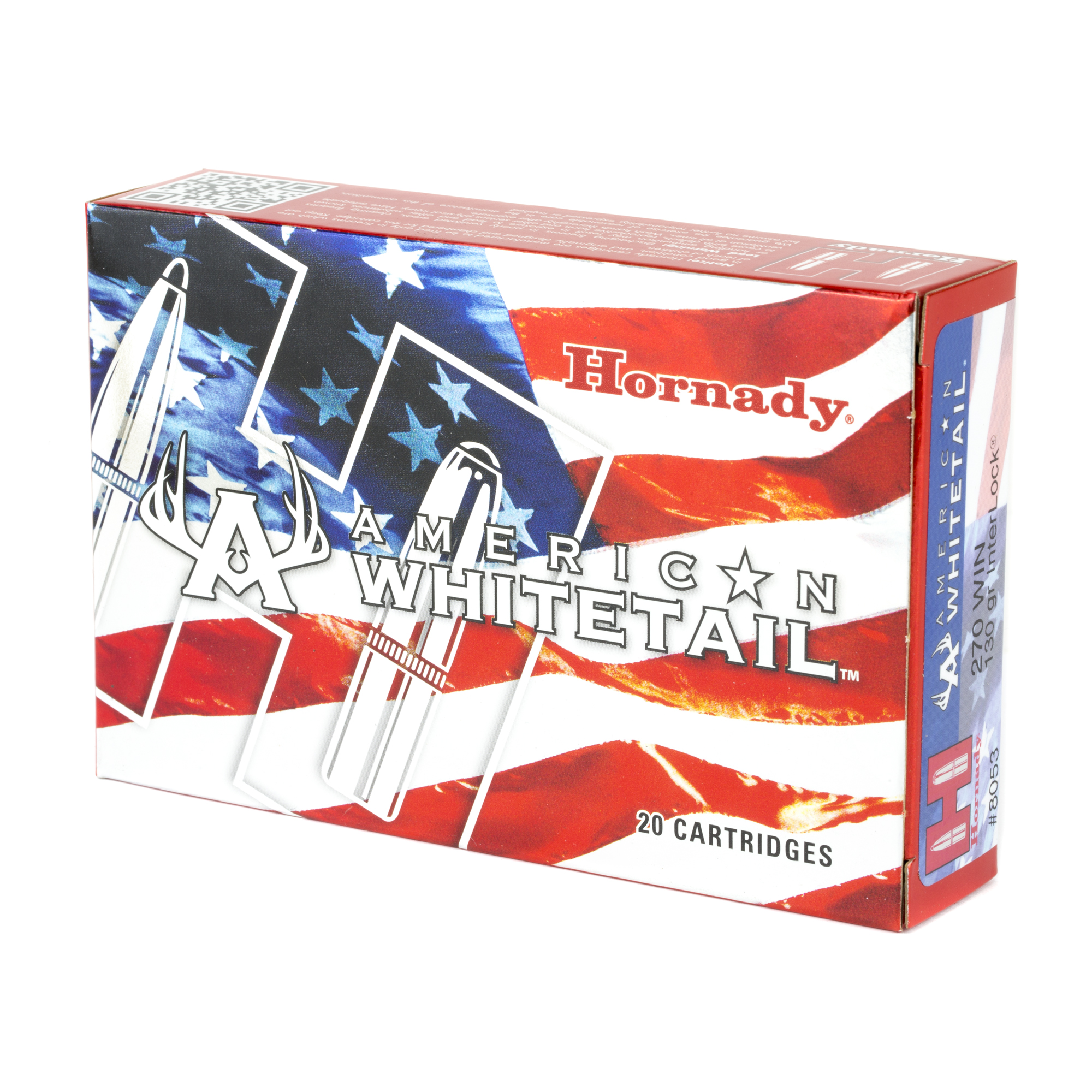 Hornady American Whitetail Rifle Ammunition .270 Win 130 gr SP 2825 fps 20/ct Hornady American Whitetail Rifle Ammunition .270 Win 130 gr SP 2825 fps 20/ct