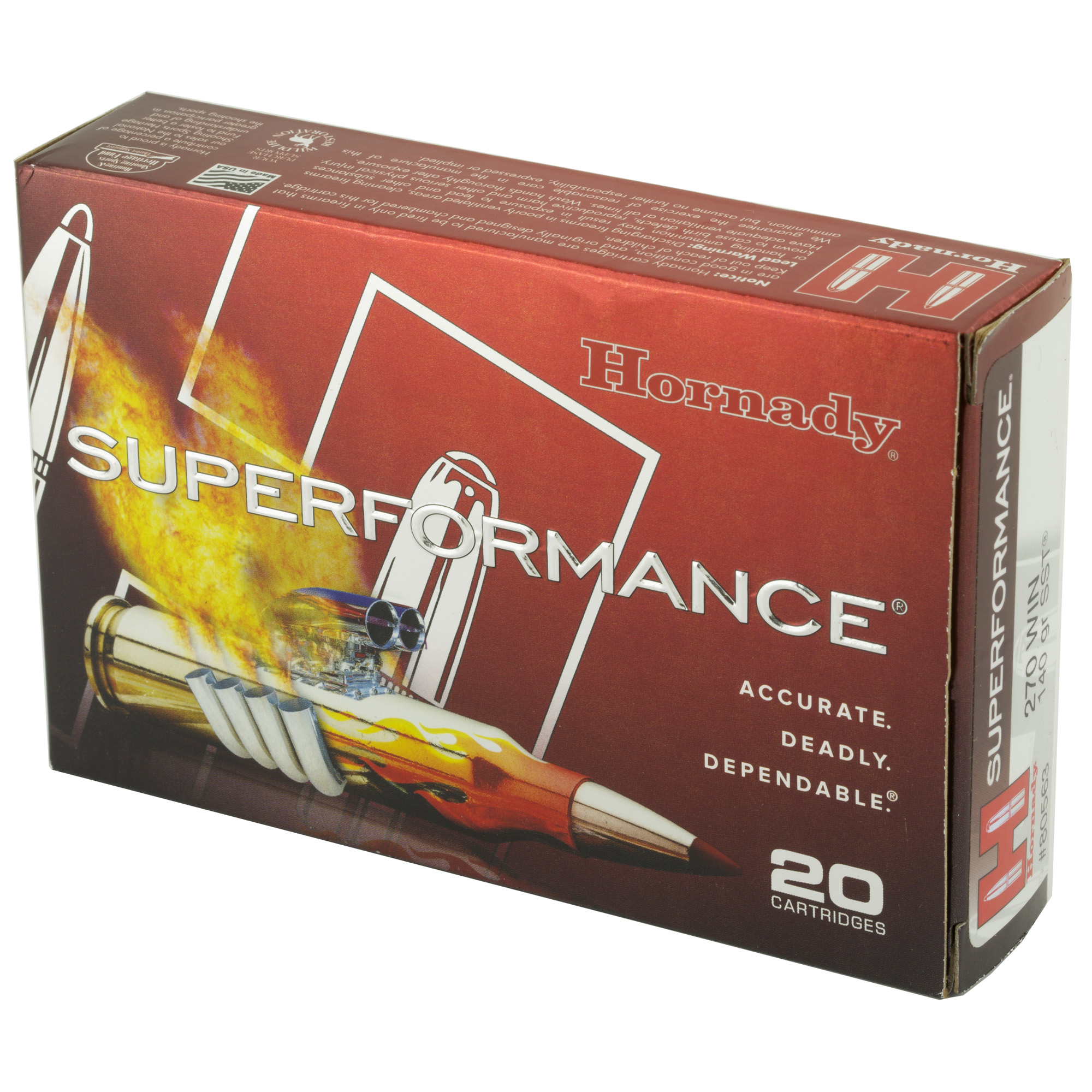 Hornady Superformance Rifle Ammunition .270 Win 140 gr SST 3090 fps 20/ct Hornady Superformance Rifle Ammunition .270 Win 140 gr SST 3090 fps 20/ct