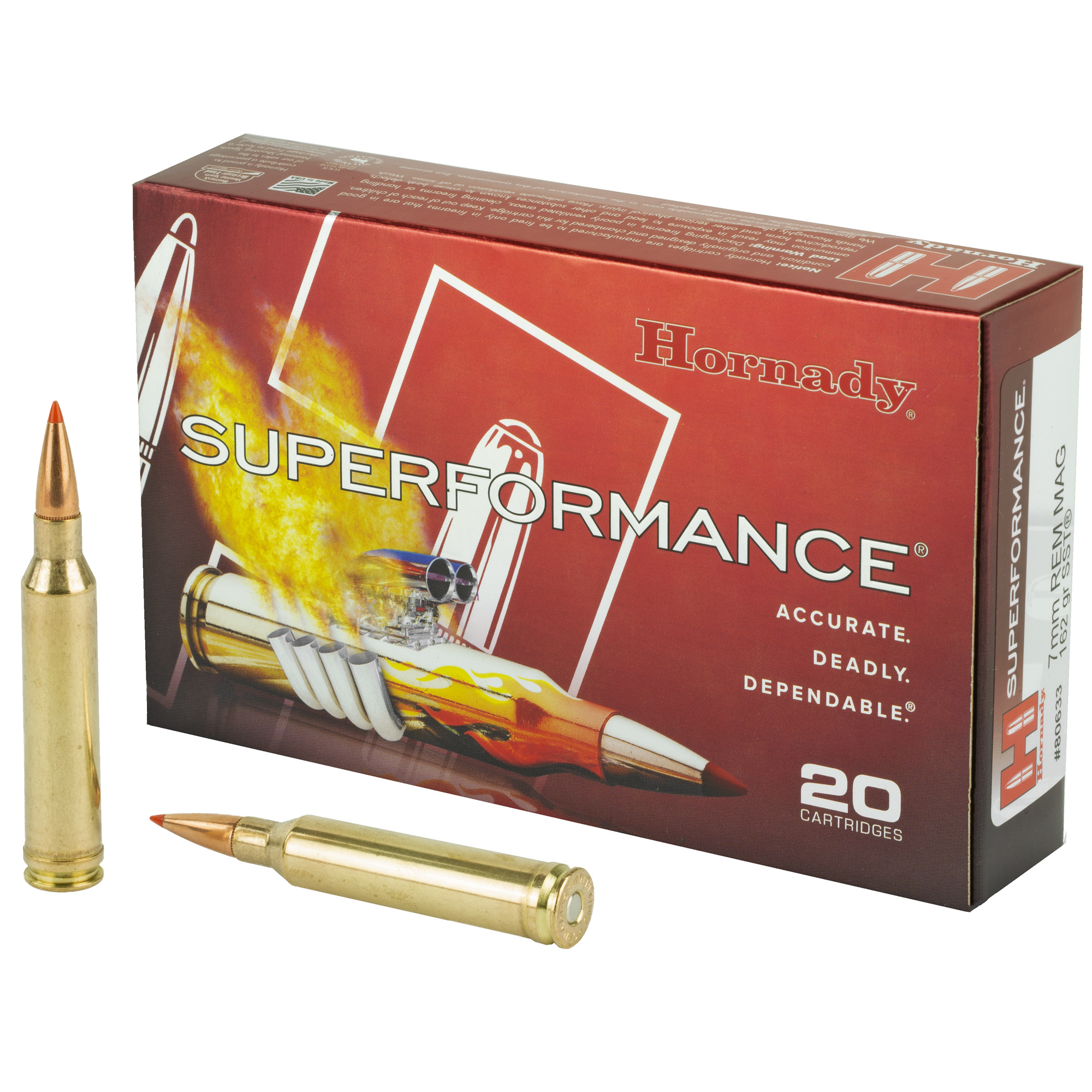 Hornady Superformance Rifle Ammunition 7mm Rem Mag 162 gr SST 3030 fps 20/ct