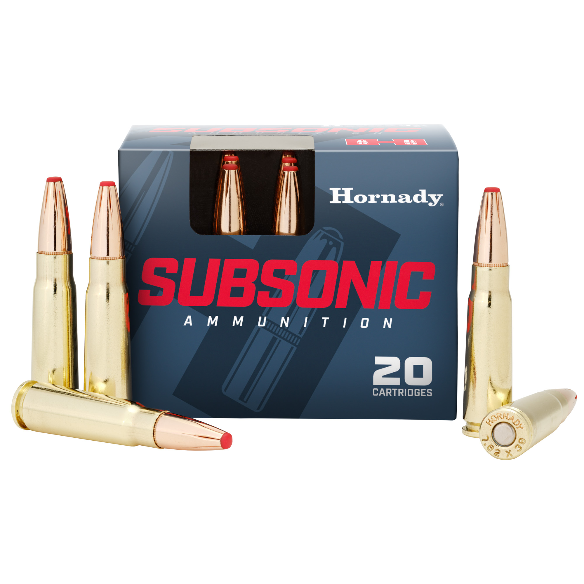 Hornady Subsonic Ammunition 7.62x39 255gr Sub-X 1050 fps 20/ct