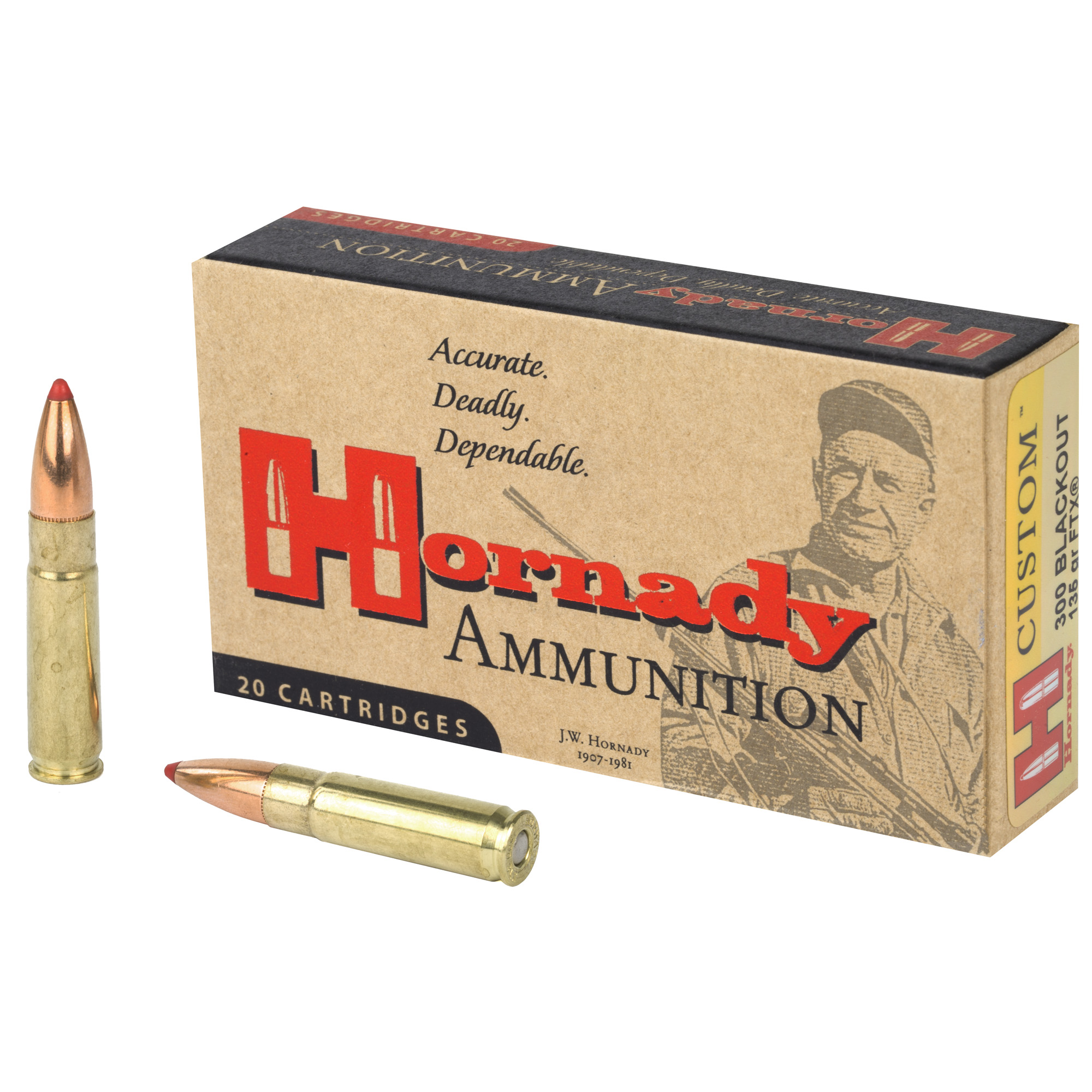 Hornady Custom Rifle Ammunition .300 AAC Blackout 135 GR FTX 2085 fps 20/ct