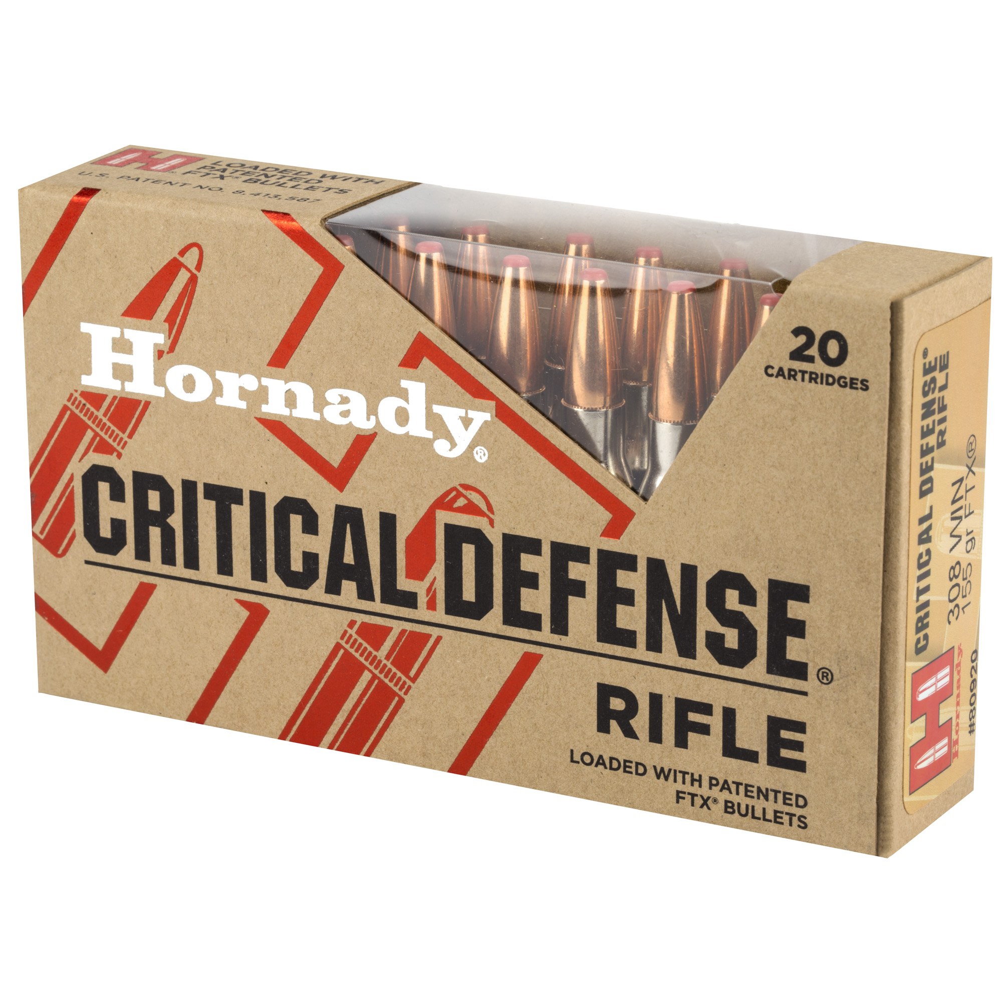 Hornady Critical Defense Rifle Ammunition .308 Win 155 gr FTX 20/ct Hornady Critical Defense Rifle Ammunition .308 Win 155 gr FTX 20/ct