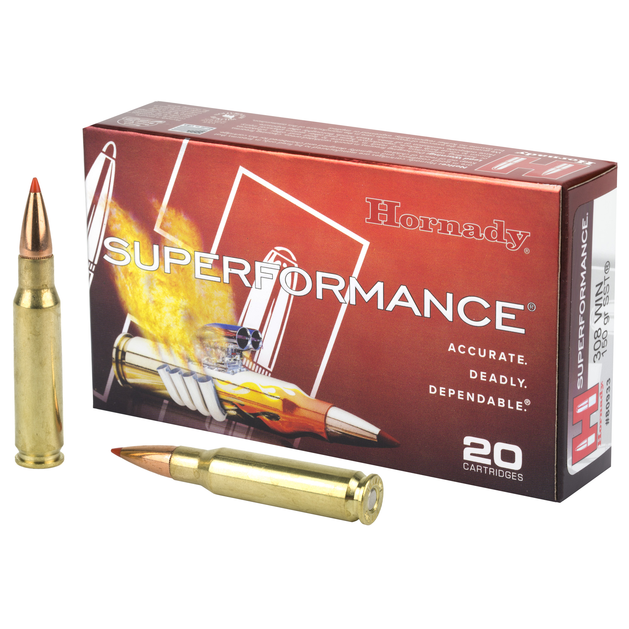 Hornady Superformance Rifle Ammunition .308 Win 150 gr SST 3000 fps 20/ct