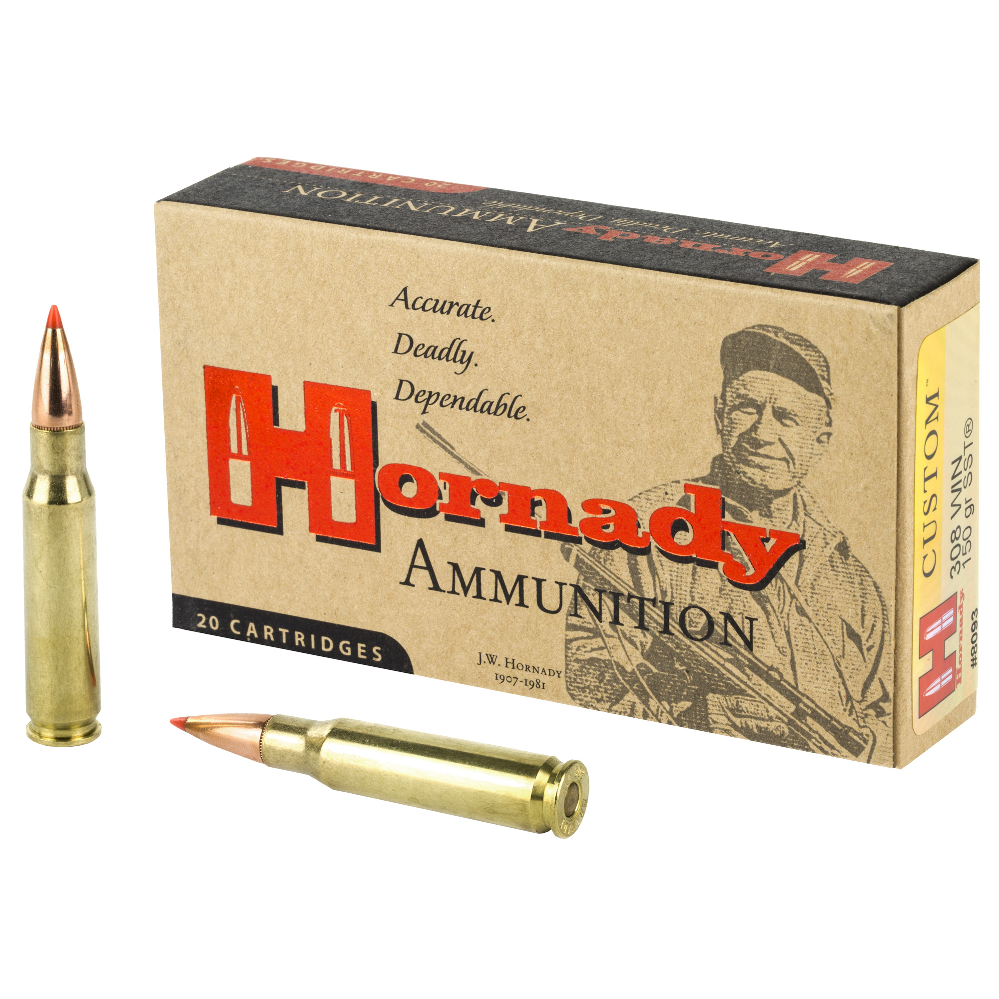 Hornady Custom Rifle Ammunition .308 Win 150 gr SST 20/ct