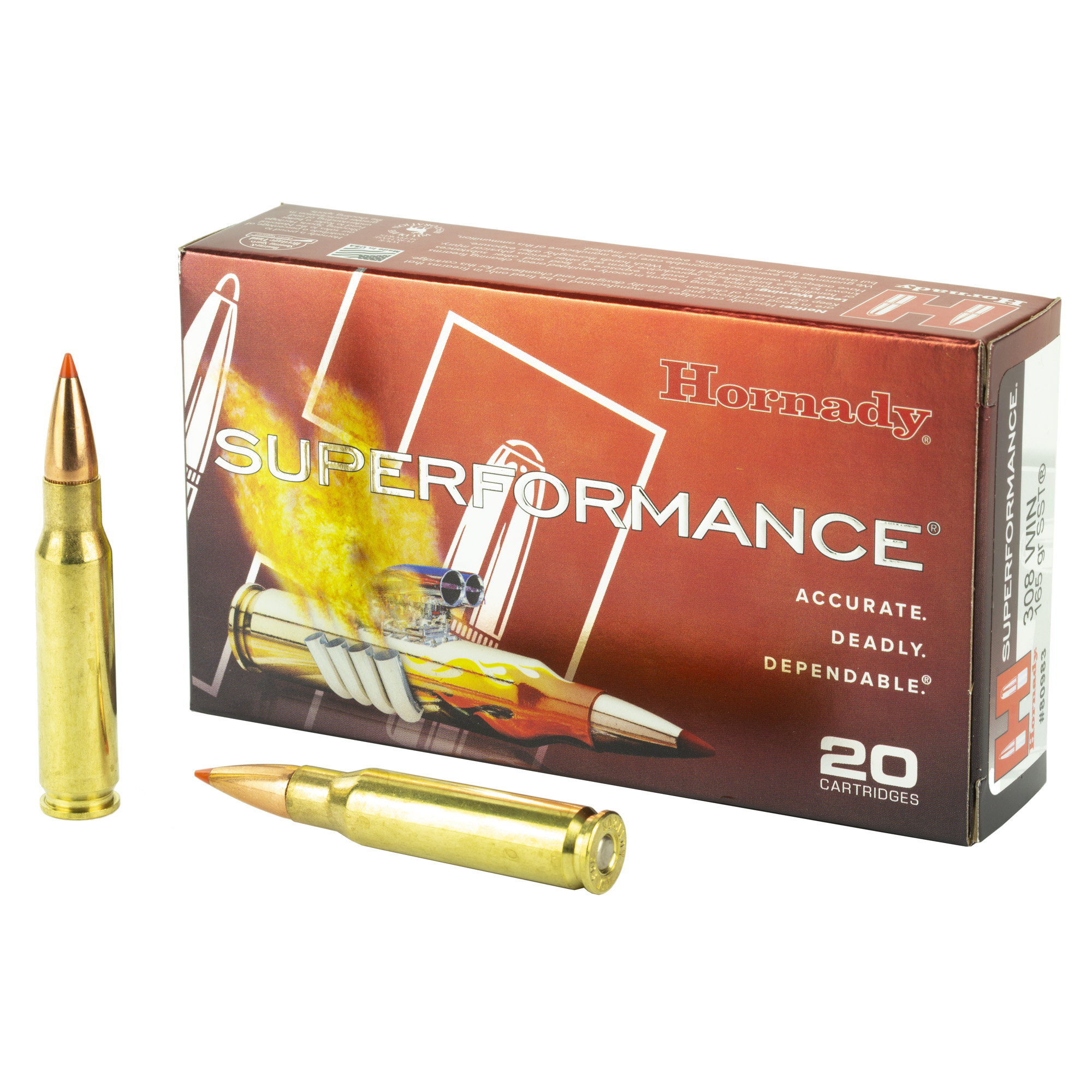 Hornady Superformance Rifle Ammunition .308 Win 165 gr SST 2840 fps 20/ct