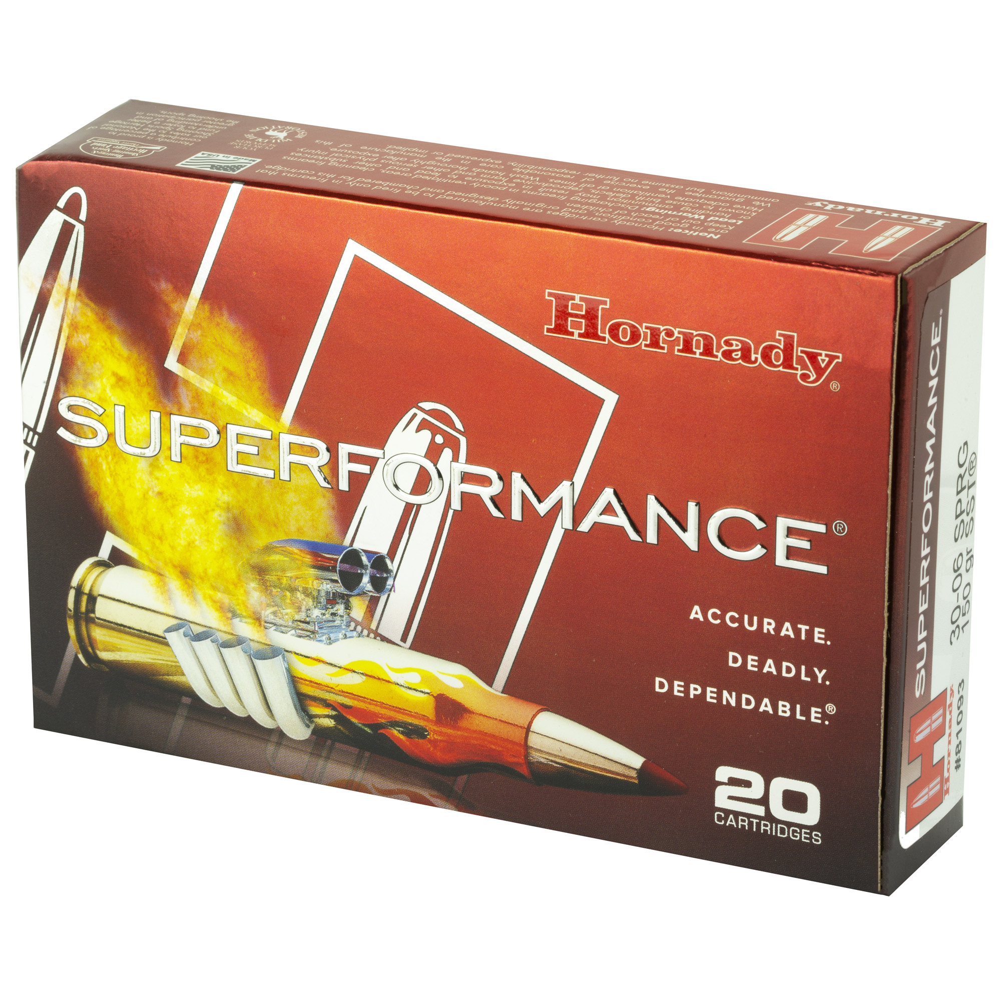 Hornady Superformance Rifle Ammunition .30-06 Sprg 150 gr SST 3080 fps 20/ct Hornady Superformance Rifle Ammunition .30-06 Sprg 150 gr SST 3080 fps 20/ct