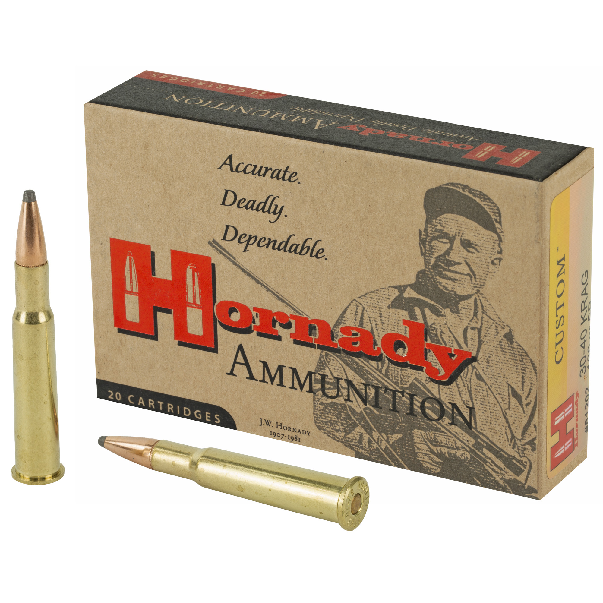 Hornady Custom Rifle Ammunition .30-40 KRAG 180 gr INTERLOCK BTSP 20/ct
