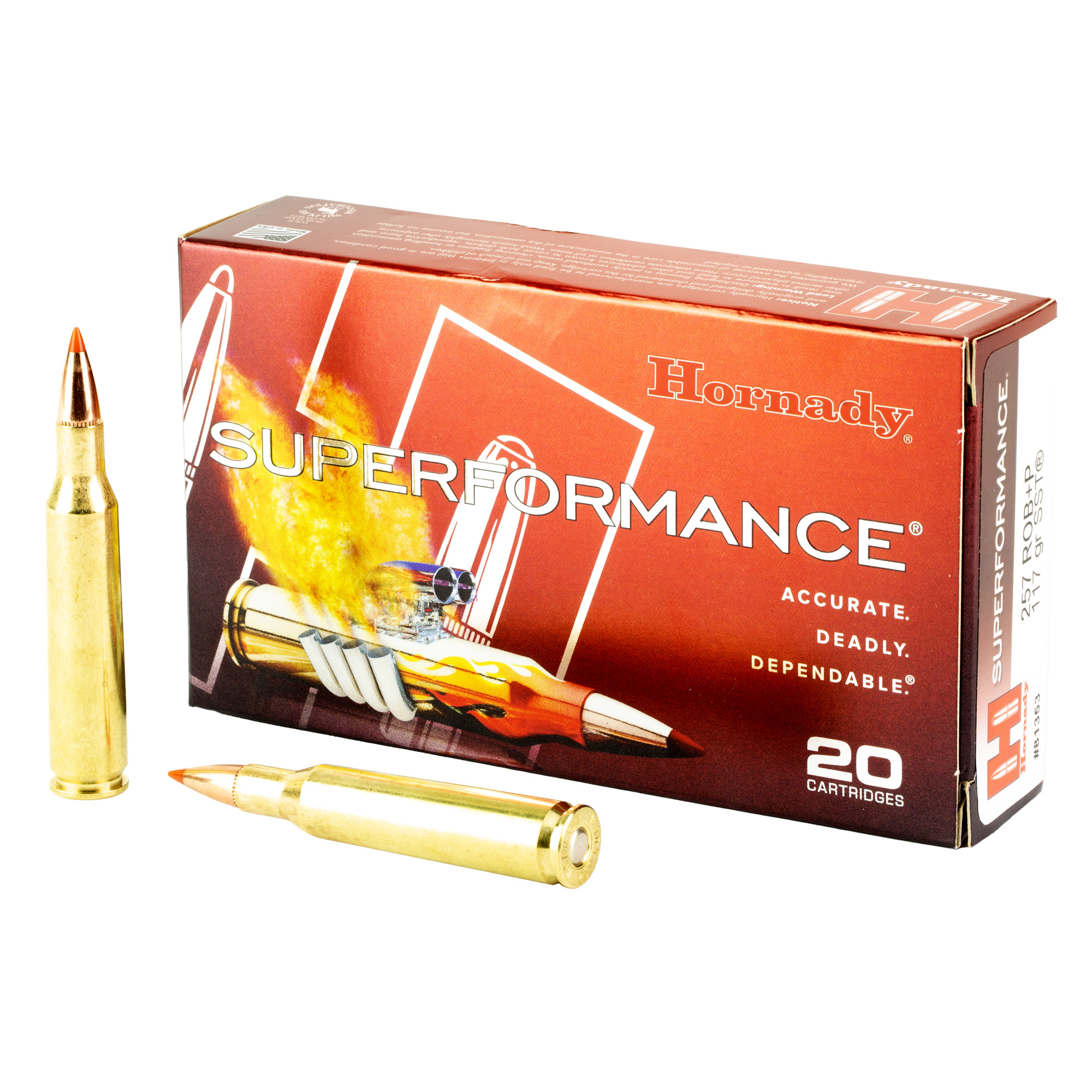 Hornady Superformance Rifle Ammunition .257 Roberts 117 gr SST 2945 fps 20/ct