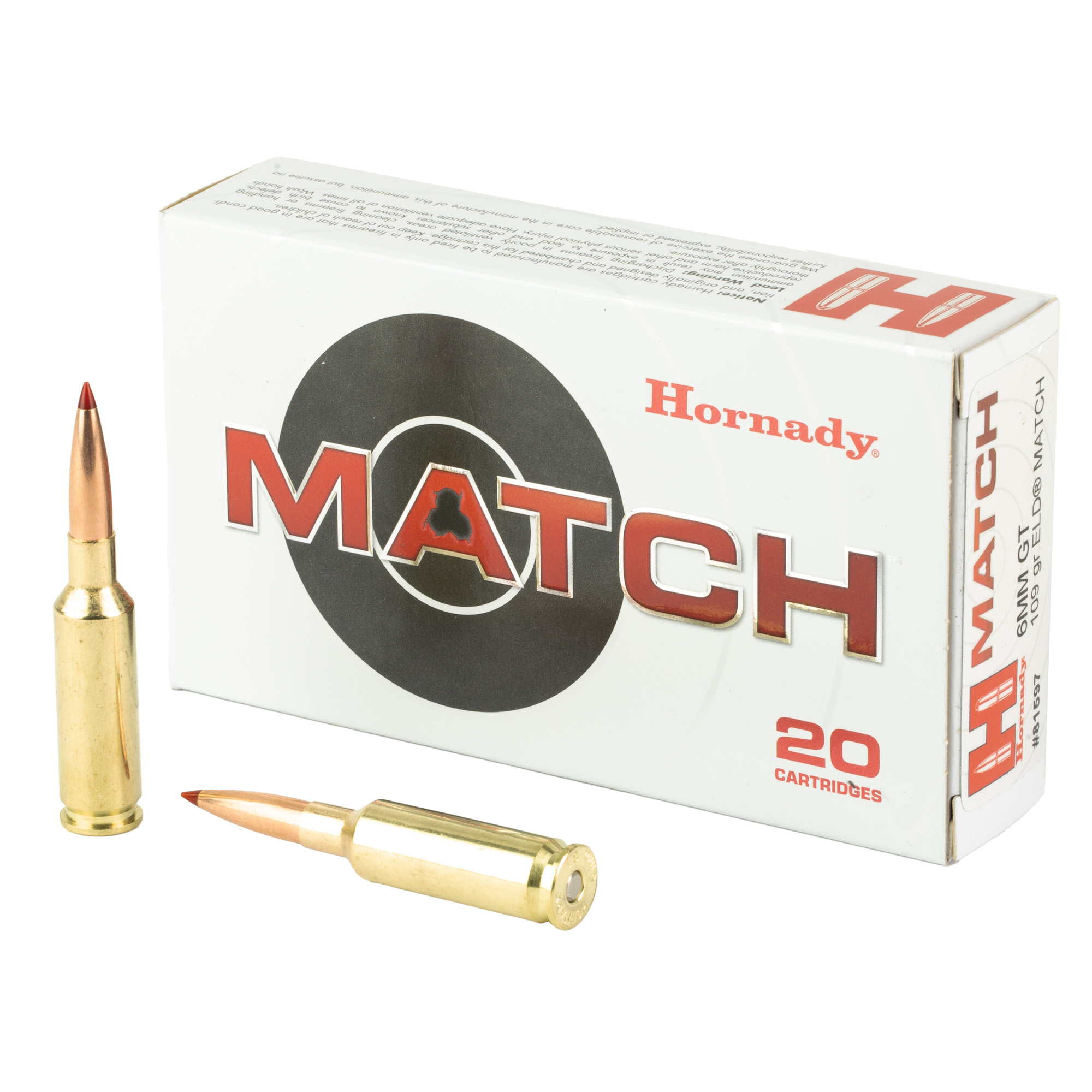 Hornady Match Ammunition 6mm GT 109 GR ELD MATCH 20/rd