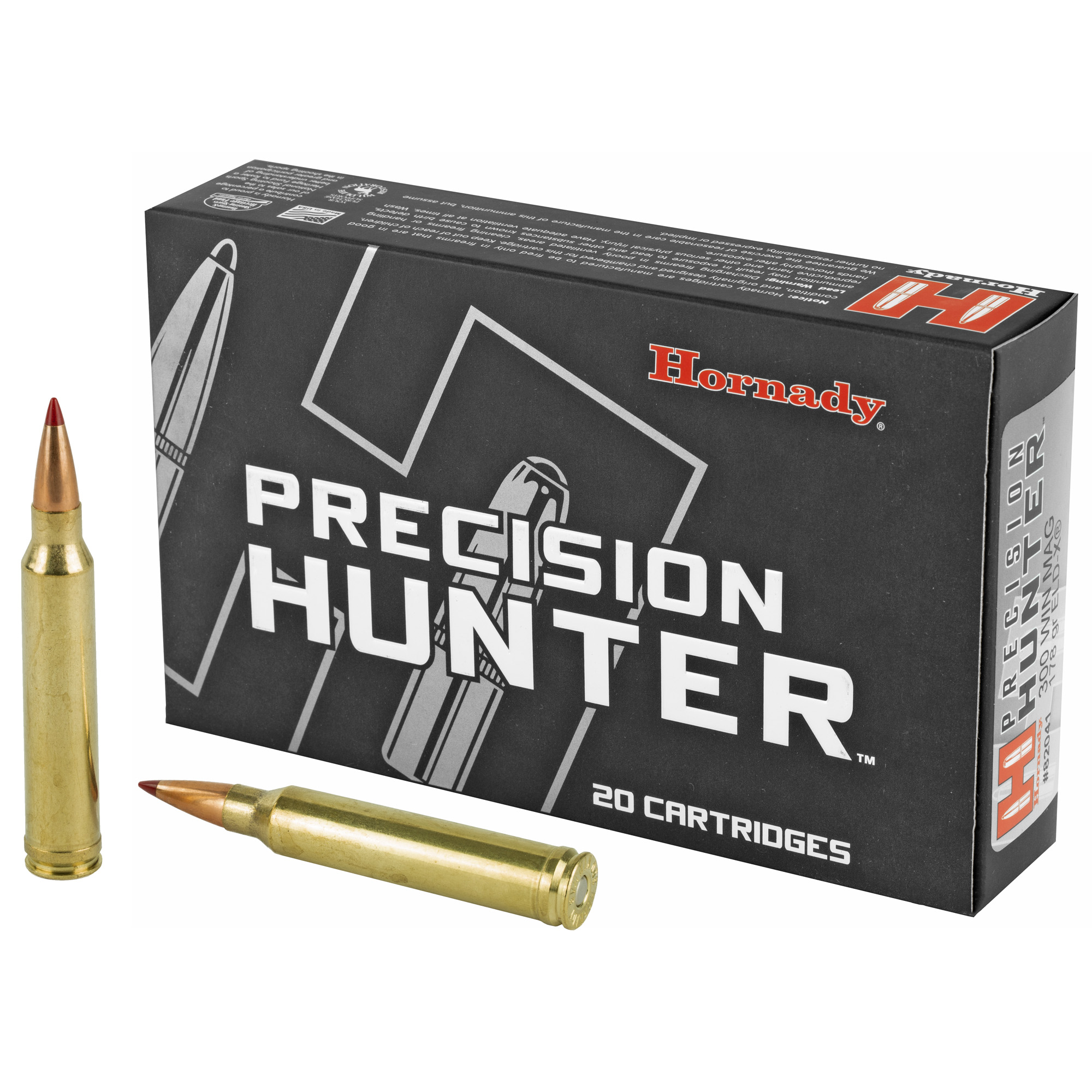 Hornady Ammo Precision Hunter Rifle Ammunition .300 WIN MAG 178 GR ELD-X 20 RD Box