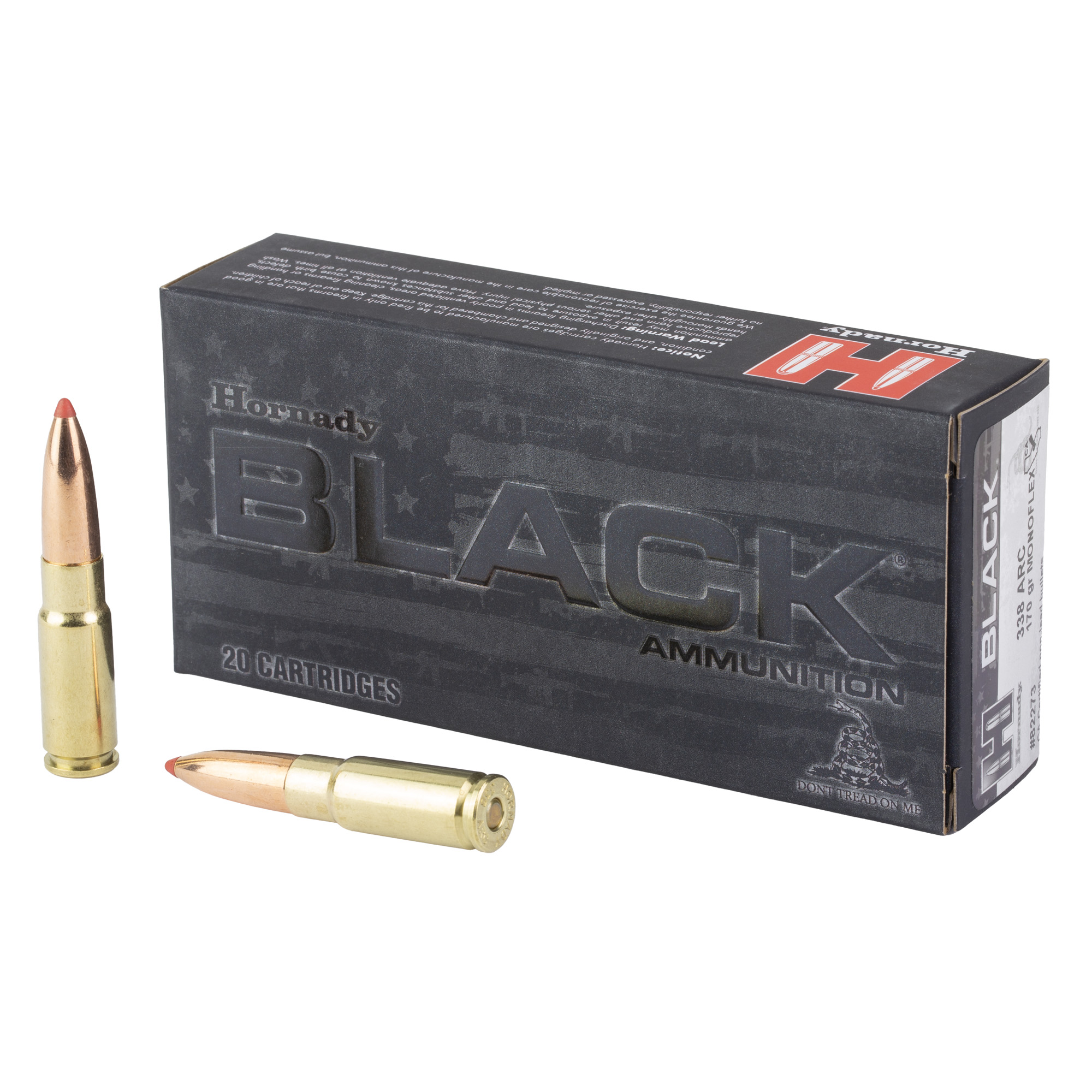 Hornady Black Monoflex Rifle Ammunition 338 Arc 170gr PT 2075 fps 20/ct