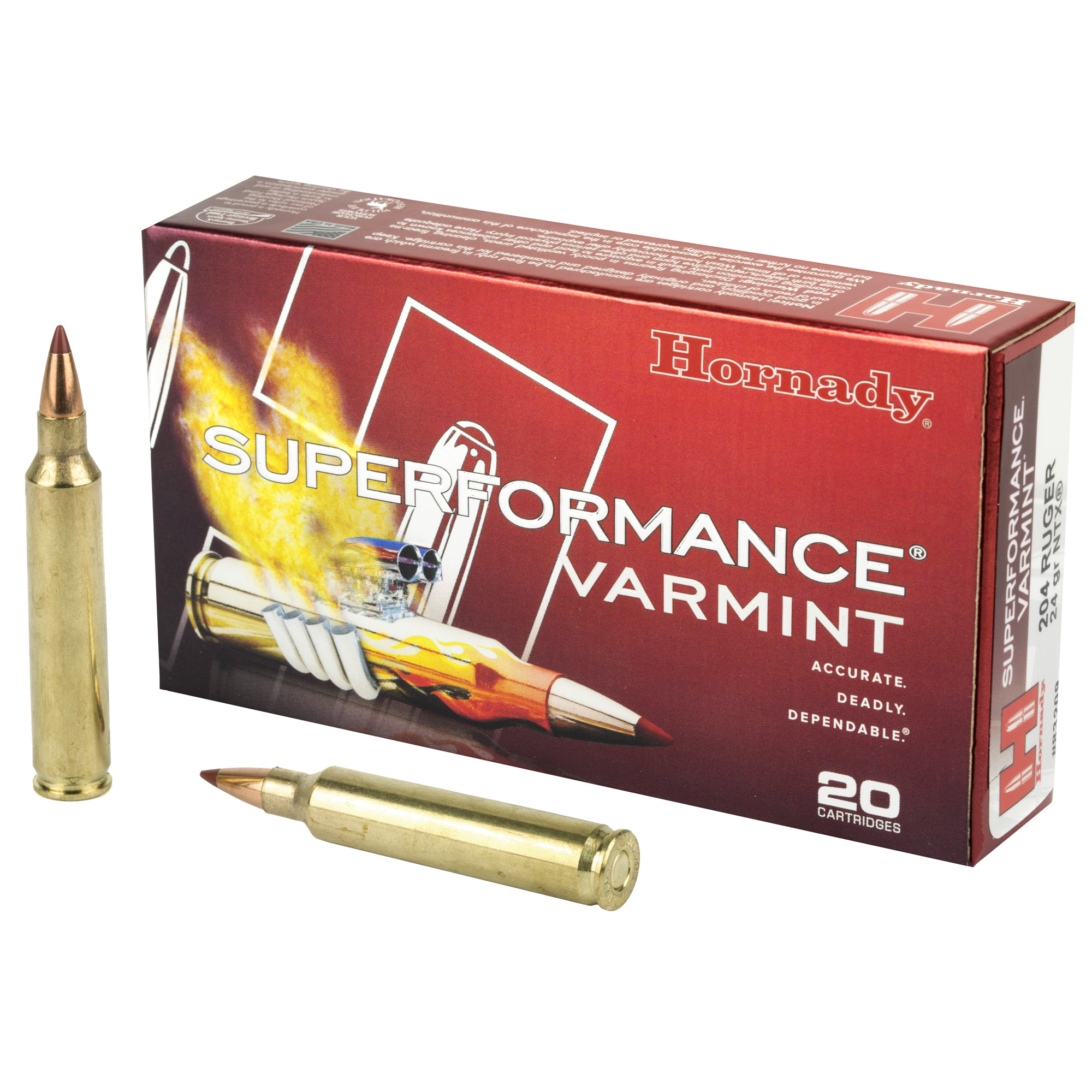 Hornady Varmint Express Rifle Ammunition .204 Ruger 24 gr NTX 4400 fps 20/ct