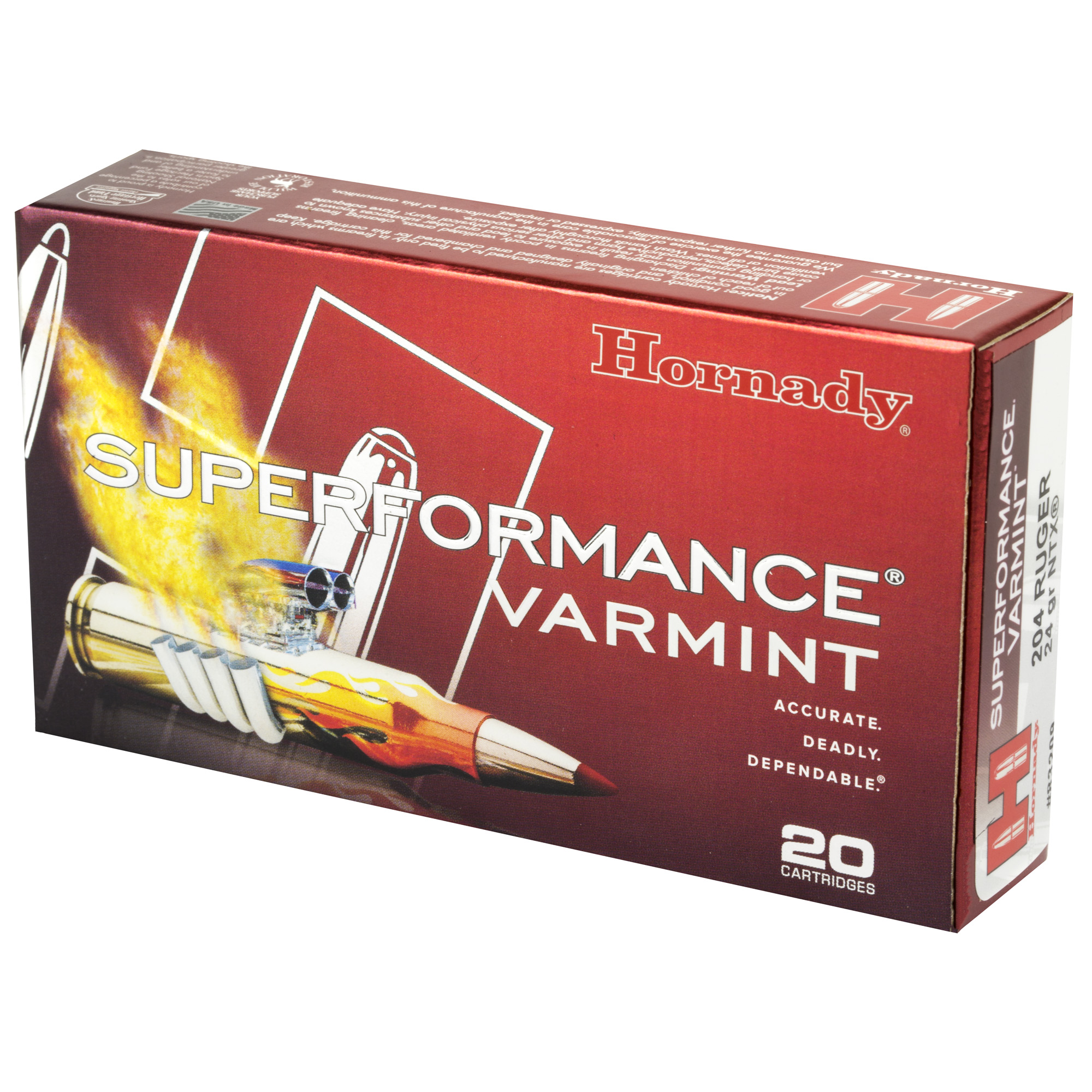 Hornady Varmint Express Rifle Ammunition .204 Ruger 24 gr NTX 4400 fps 20/ct Hornady Varmint Express Rifle Ammunition .204 Ruger 24 gr NTX 4400 fps 20/ct