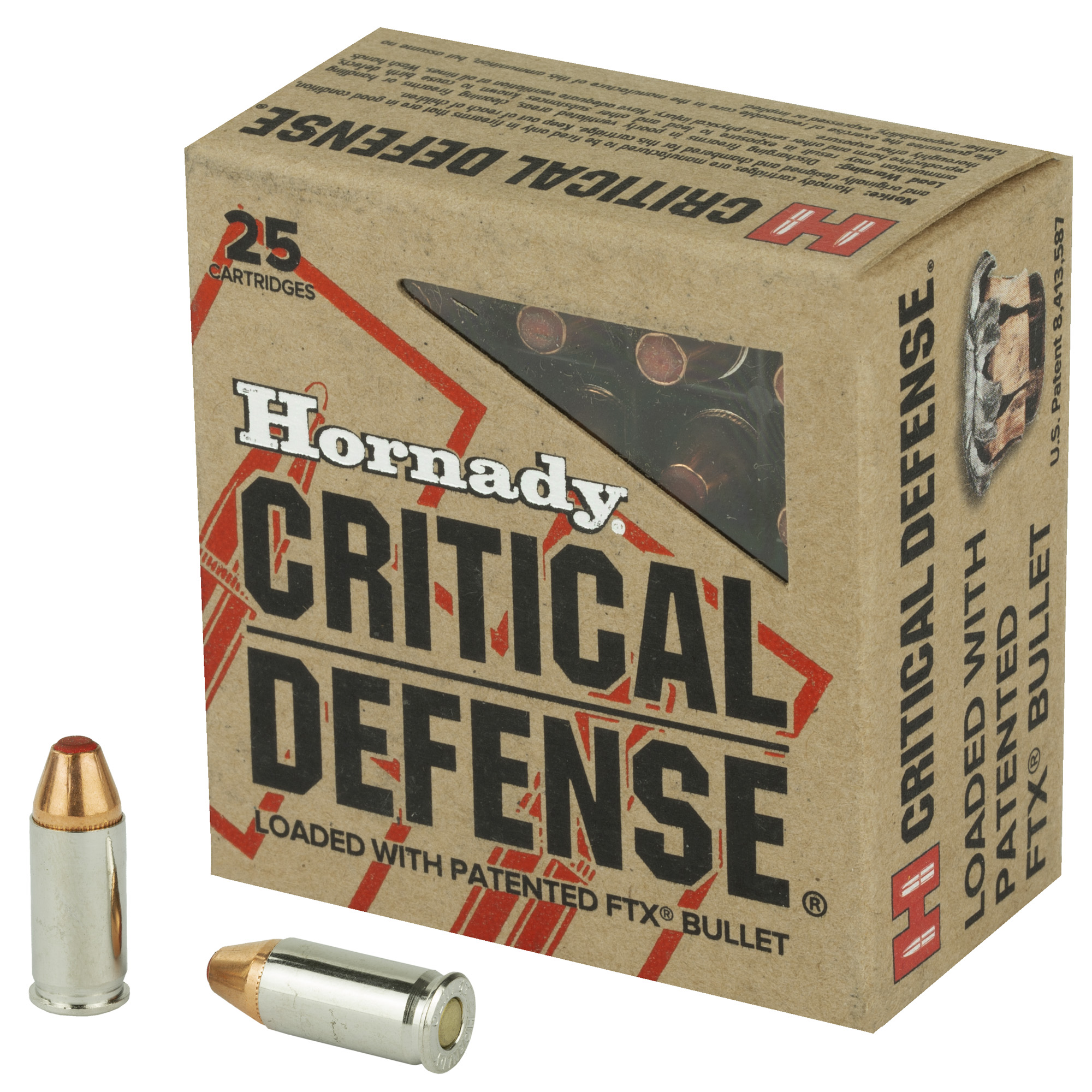 Hornady Critical Defense Handgun Ammunition .32 Auto 60gr FTX 1000 fps 25/ct