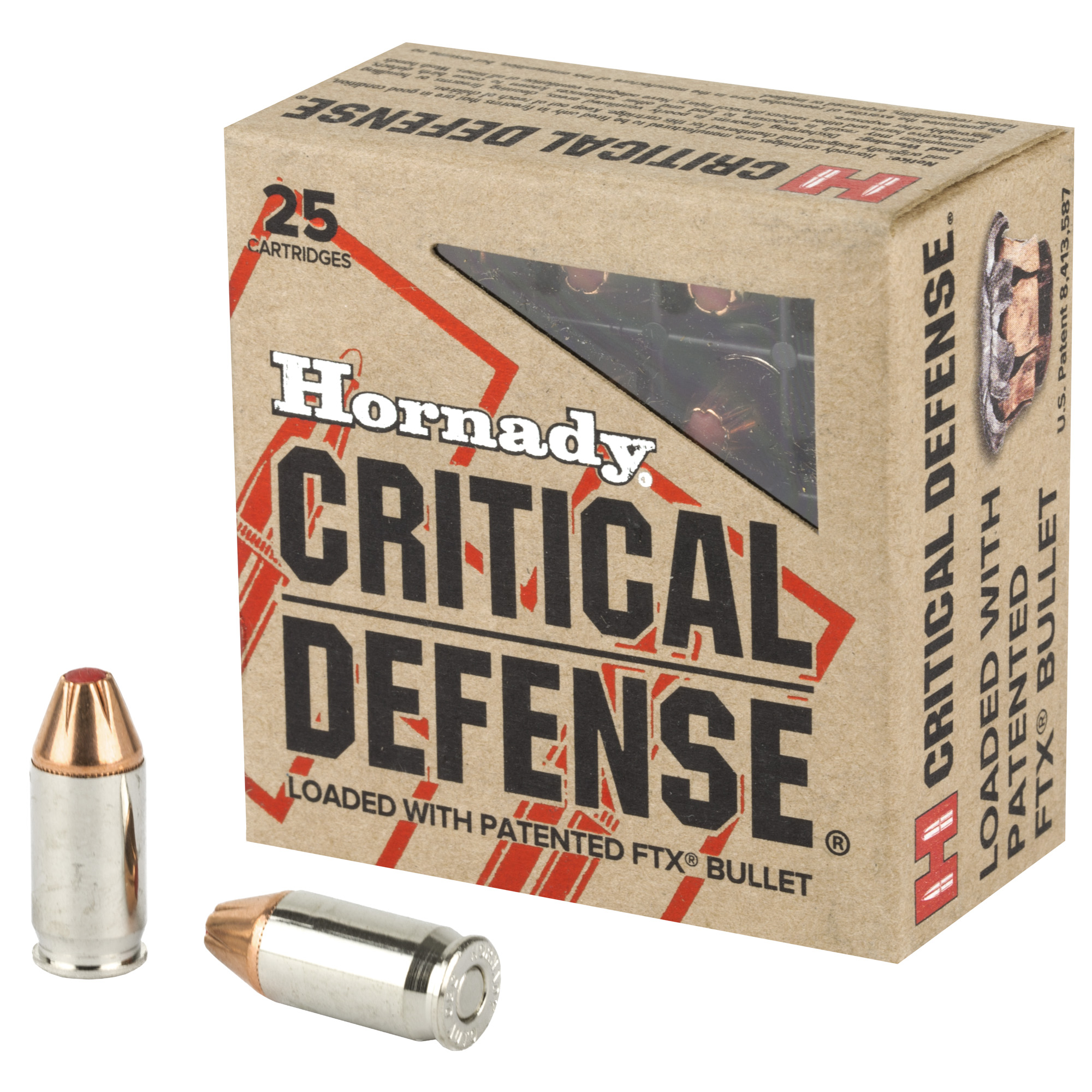 Hornady Critical Defense Handgun Ammo .380 ACP 90 gr FTX 1000 fps 25/ct