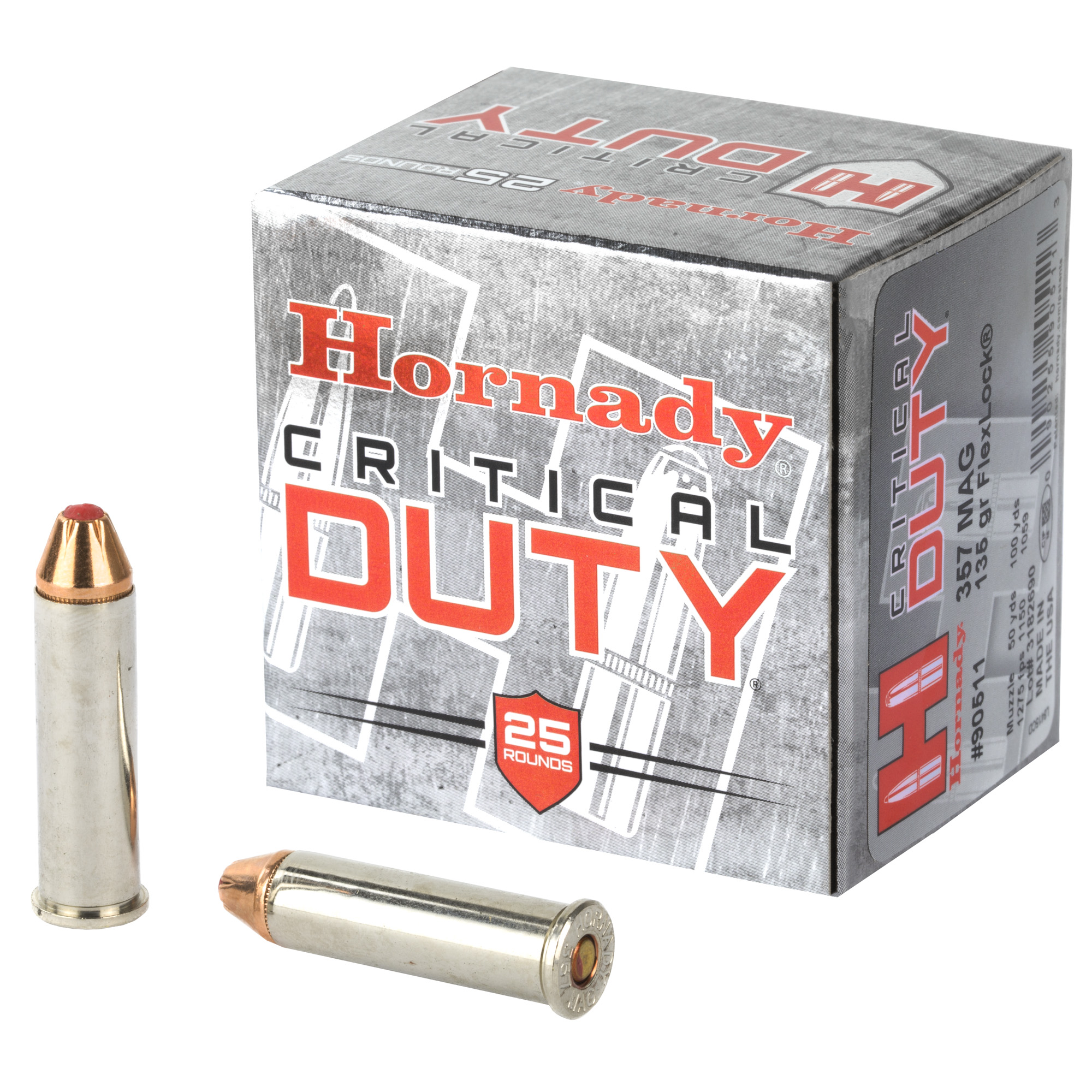 Hornady Critical Duty Handgun Ammo .357 Magazine 135 gr Flex Tip 1275 fps 20/ct