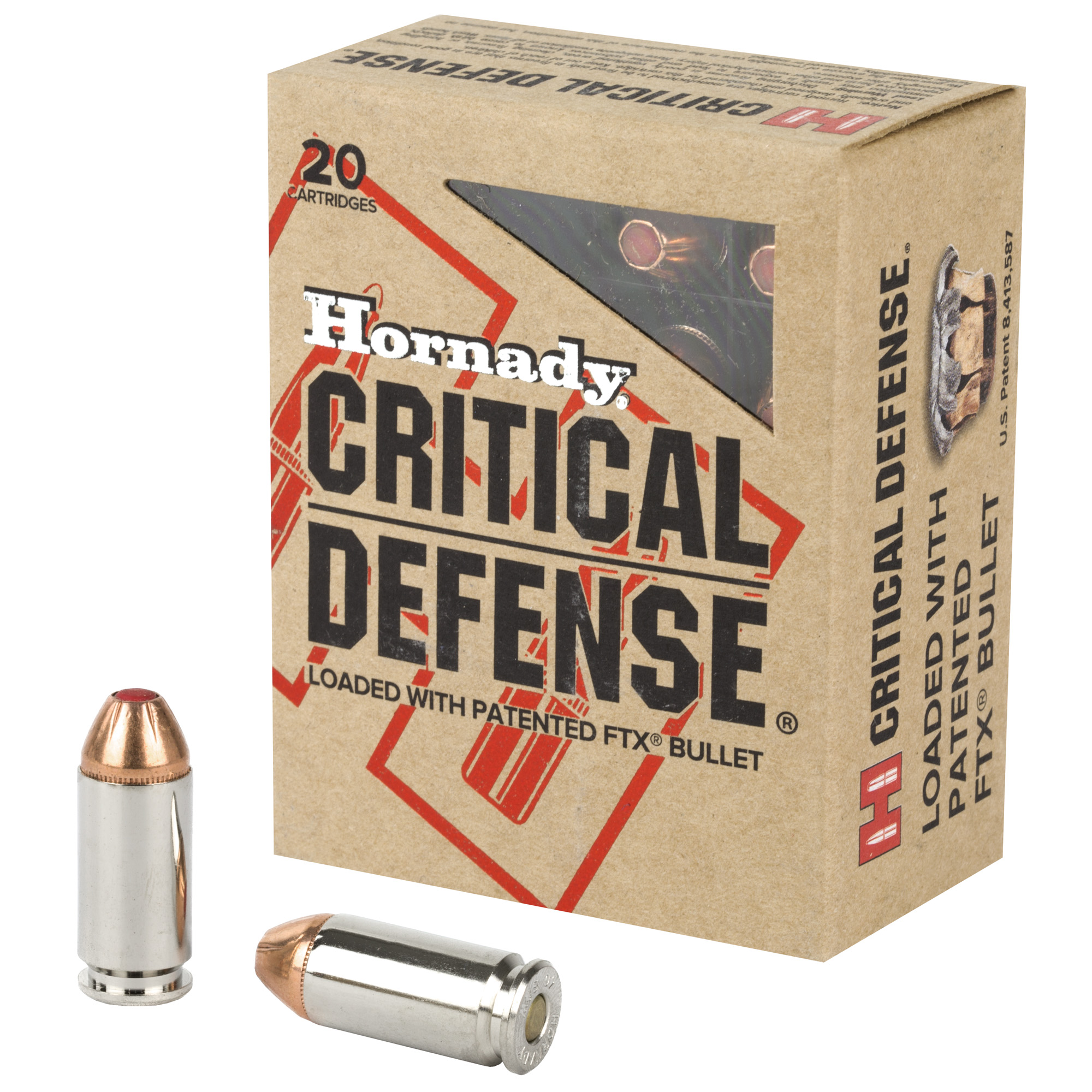 Hornady Critical Defense Handgun Ammo .40 S&W 165 gr FTX 1175 fps 20/ct