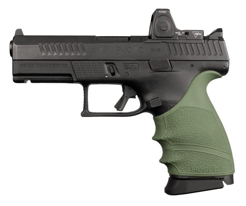 Hogue Inc. Hogue HandAll Beavertail Grip Sleeve CZ P-10 Compact 9mm - OD Green