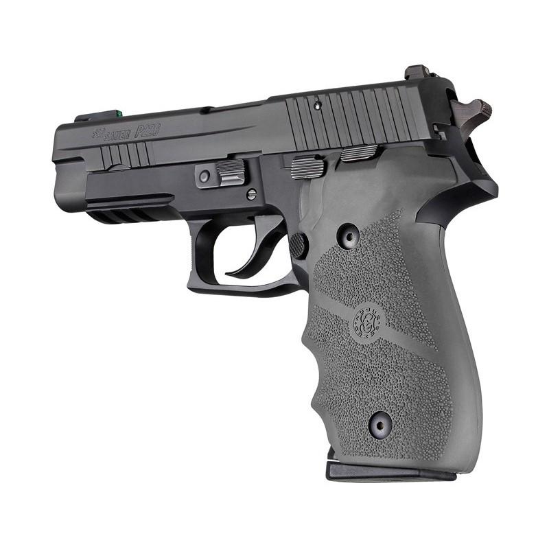 Hogue Inc. Hogue Overmolded Rubber Grip Handgun Grips for Sig Sauer P226 Slate Grey with Finger
