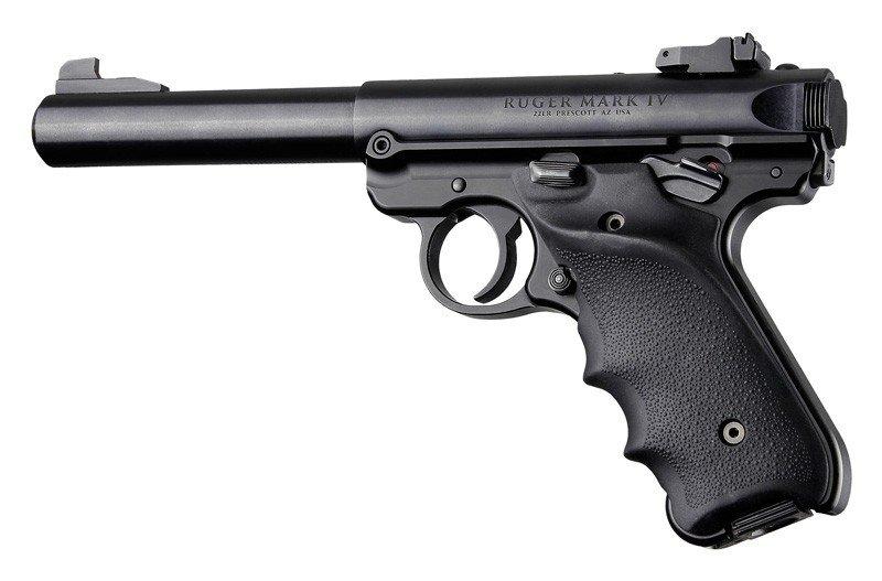 Hogue Inc. Hogue Ruger MKIV Rubber Grip with Finger Grooves and Right Hand Thumb Rest Black